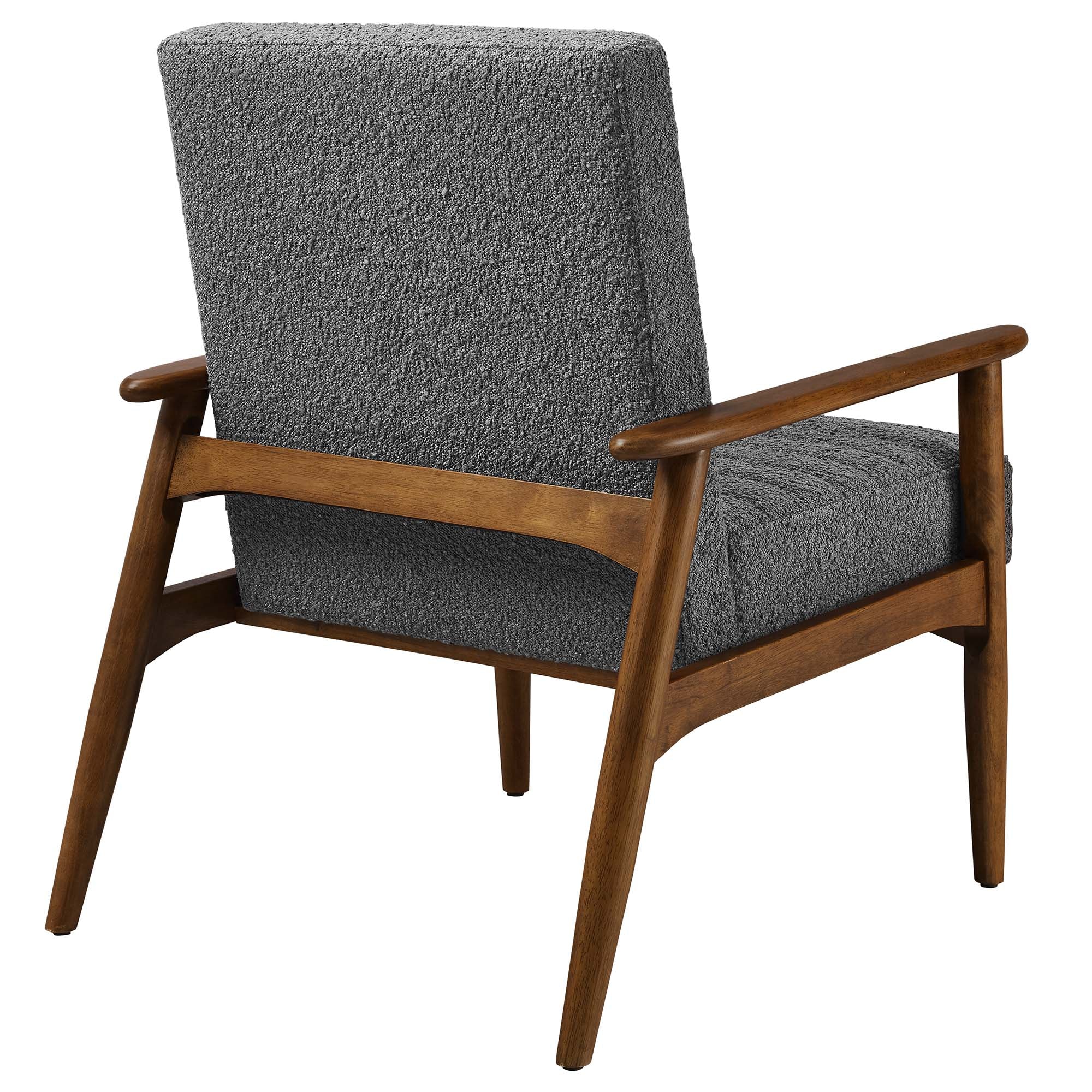 Jensen Boucle Fabric Accent Chair, Walnut Charcoal