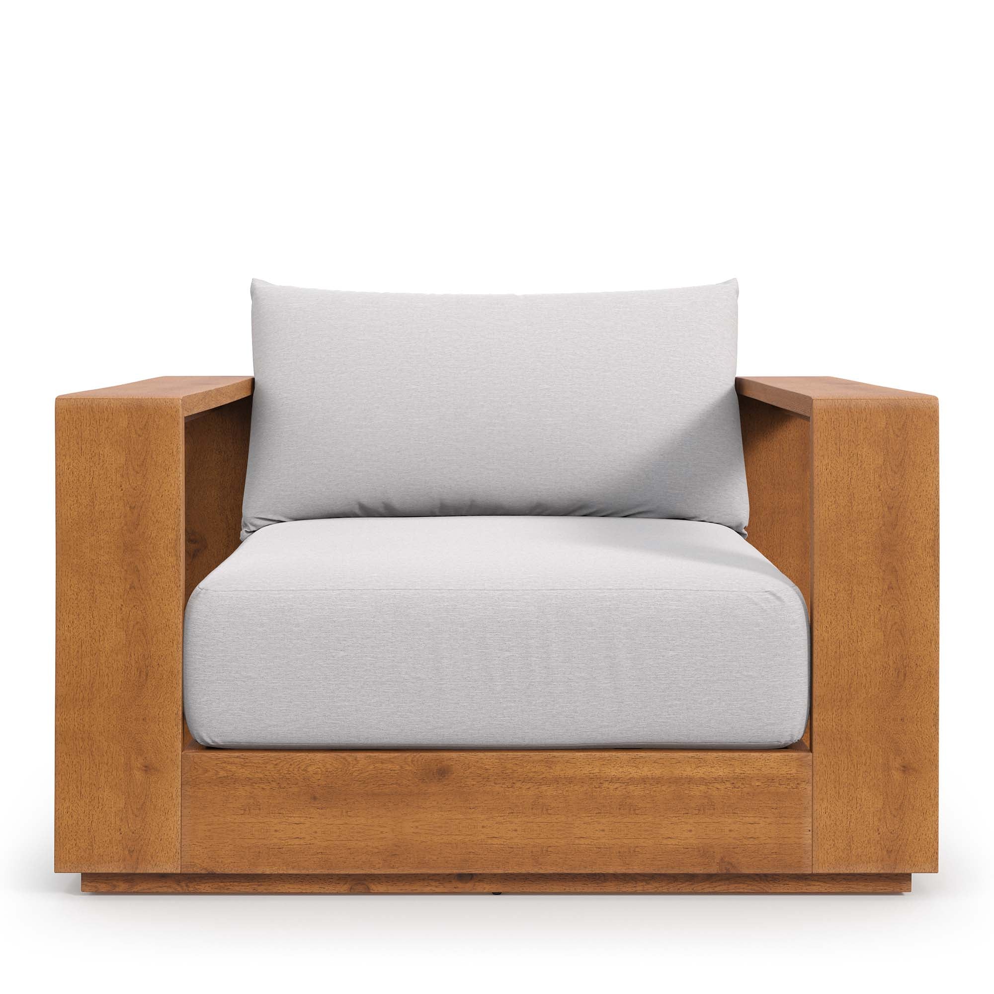 Tahoe Outdoor Patio Acacia Wood Chair, Natural Light Gray