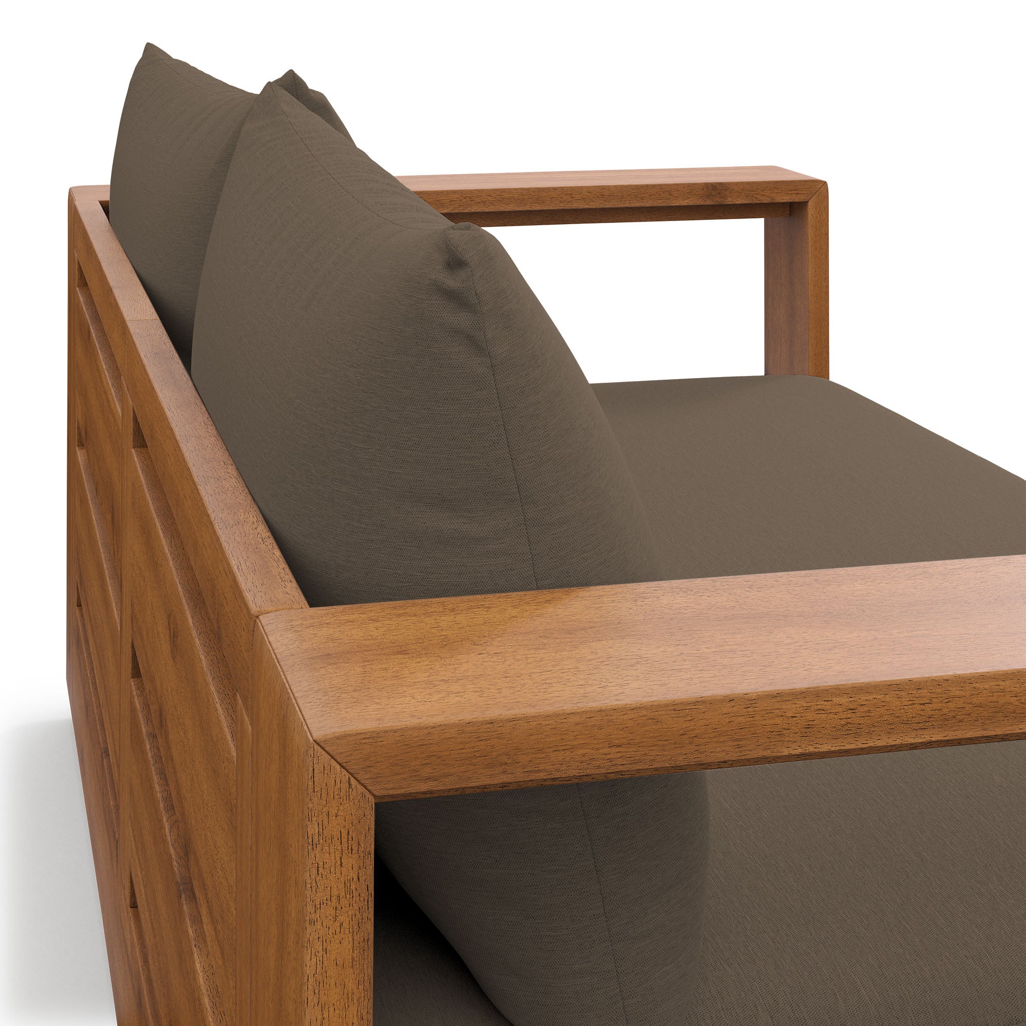 Tahoe Acacia Wood Outdoor Patio Acacia Wood Loveseat, Natural Cocoa