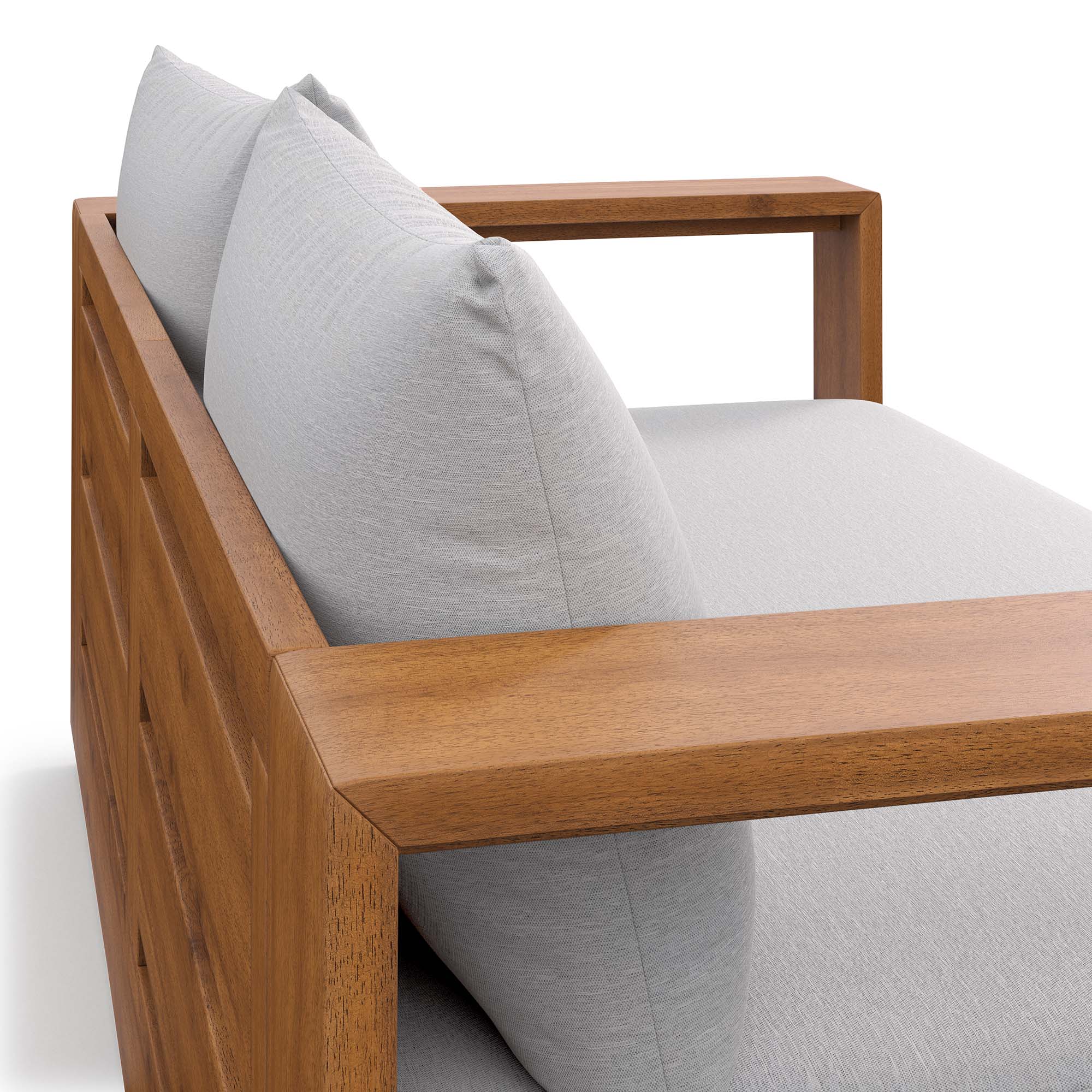 Tahoe Acacia Wood Outdoor Patio Acacia Wood Loveseat, Natural Light Gray