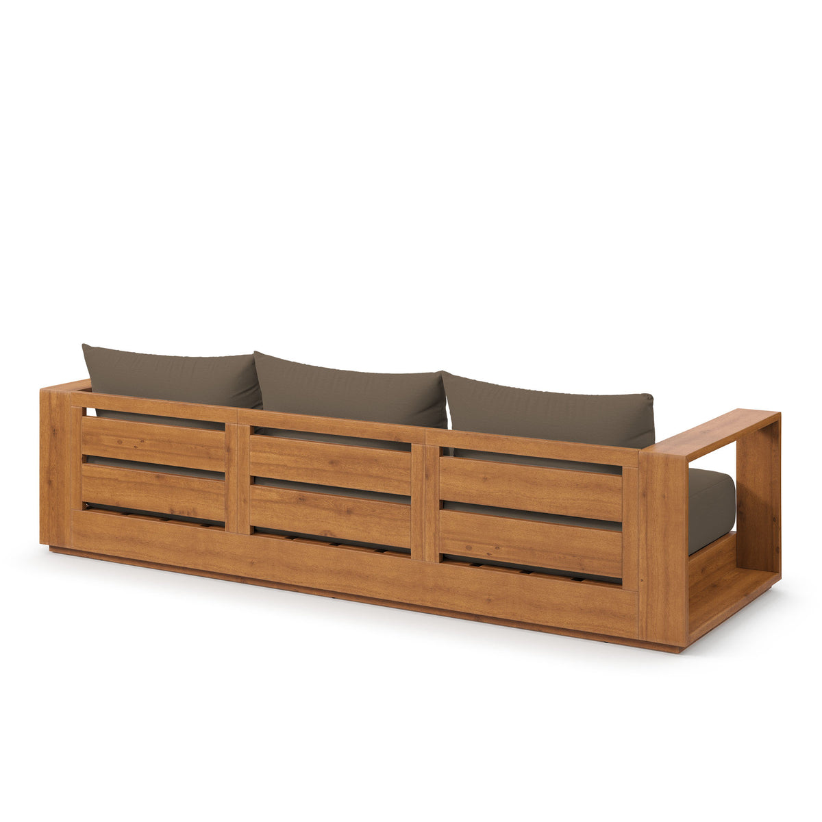 Tahoe Outdoor Patio Acacia Wood Sofa, Natural Cocoa