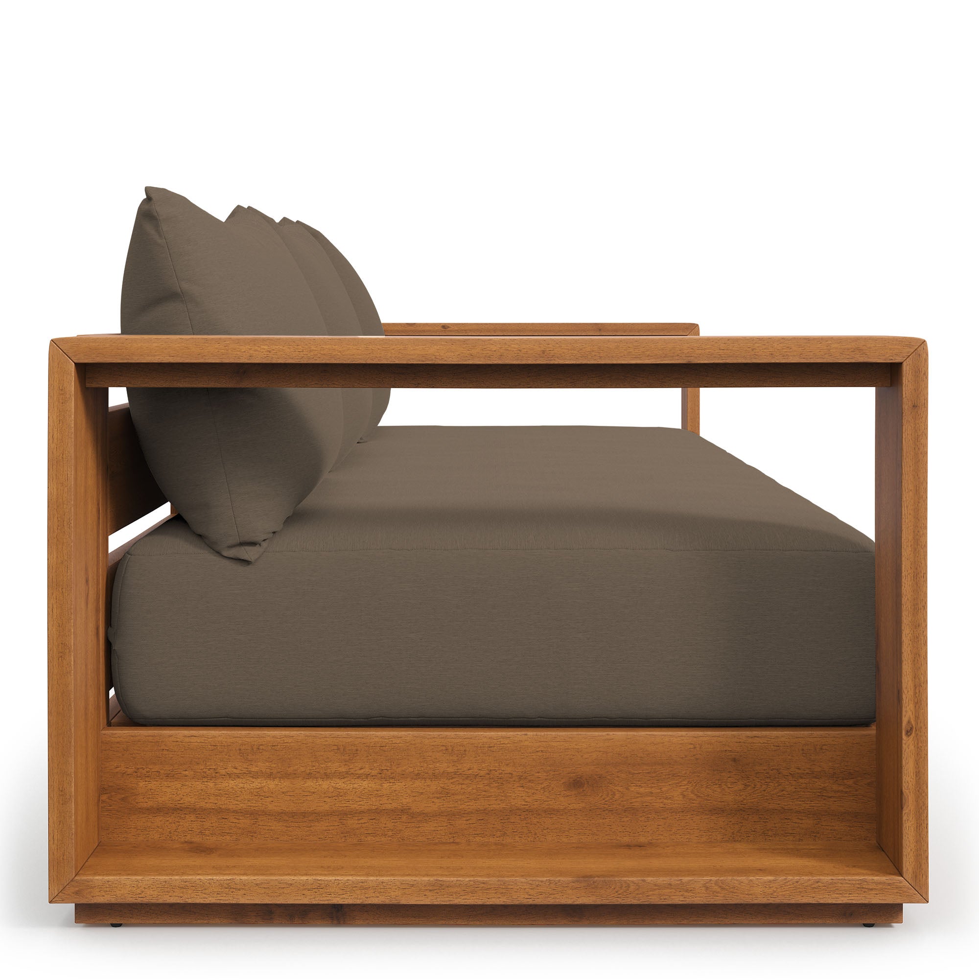 Tahoe Outdoor Patio Acacia Wood Sofa, Natural Cocoa