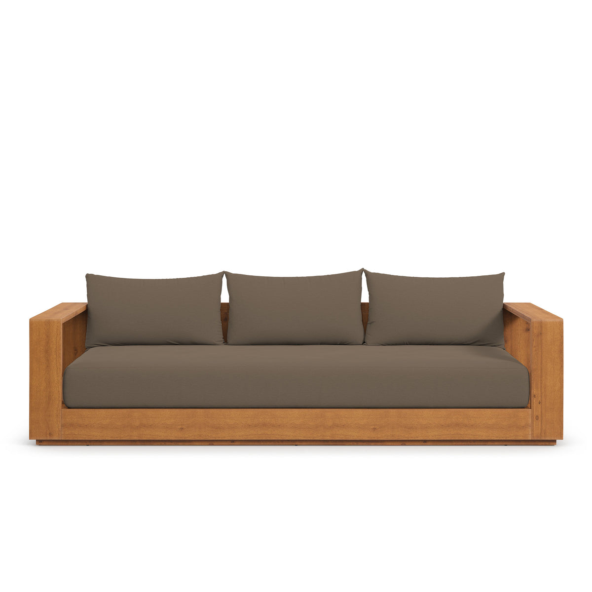 Tahoe Outdoor Patio Acacia Wood Sofa, Natural Cocoa