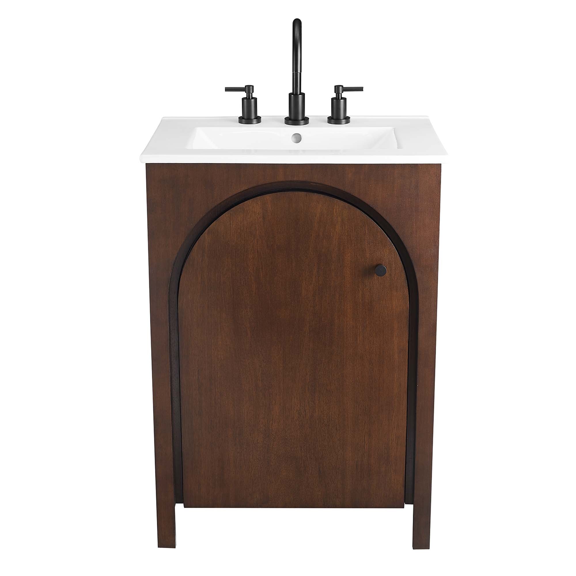 Appia 24" Bathroom Vanity, Walnut White