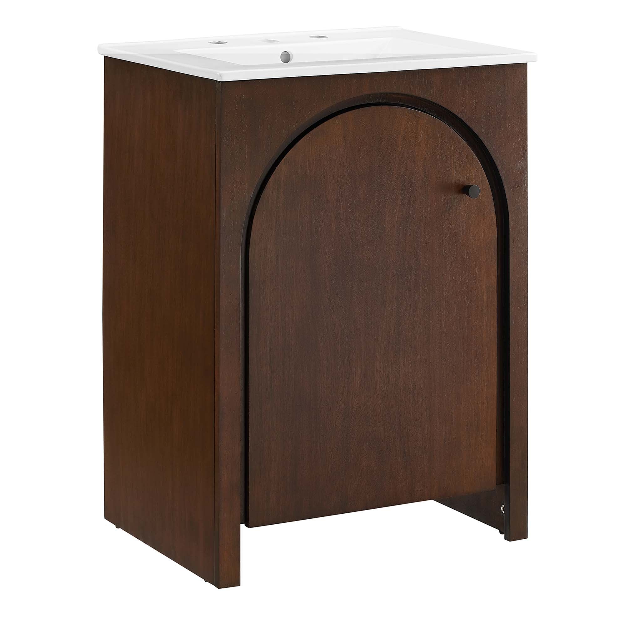 Appia 24" Bathroom Vanity, Walnut White