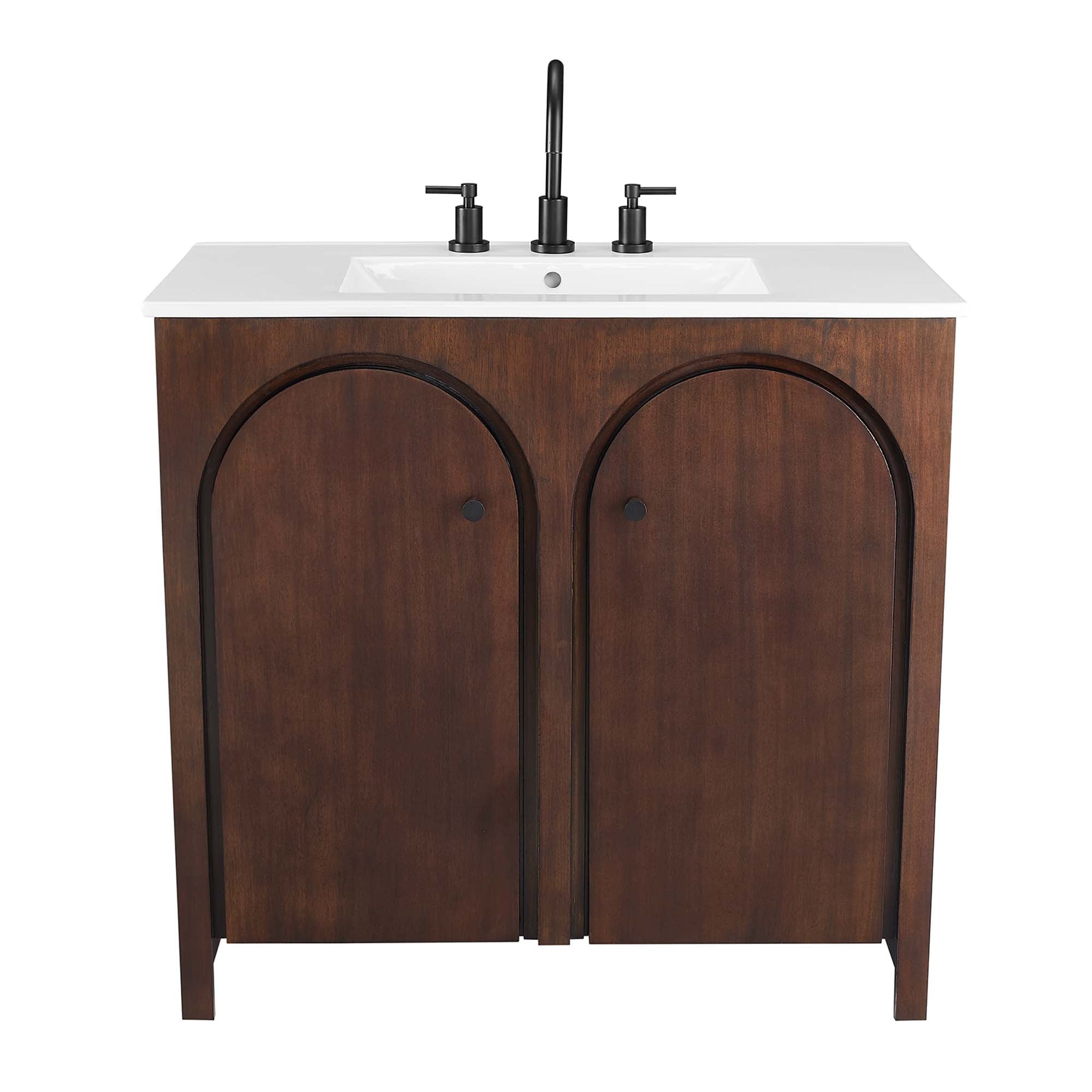 Appia 36" Bathroom Vanity, Walnut White