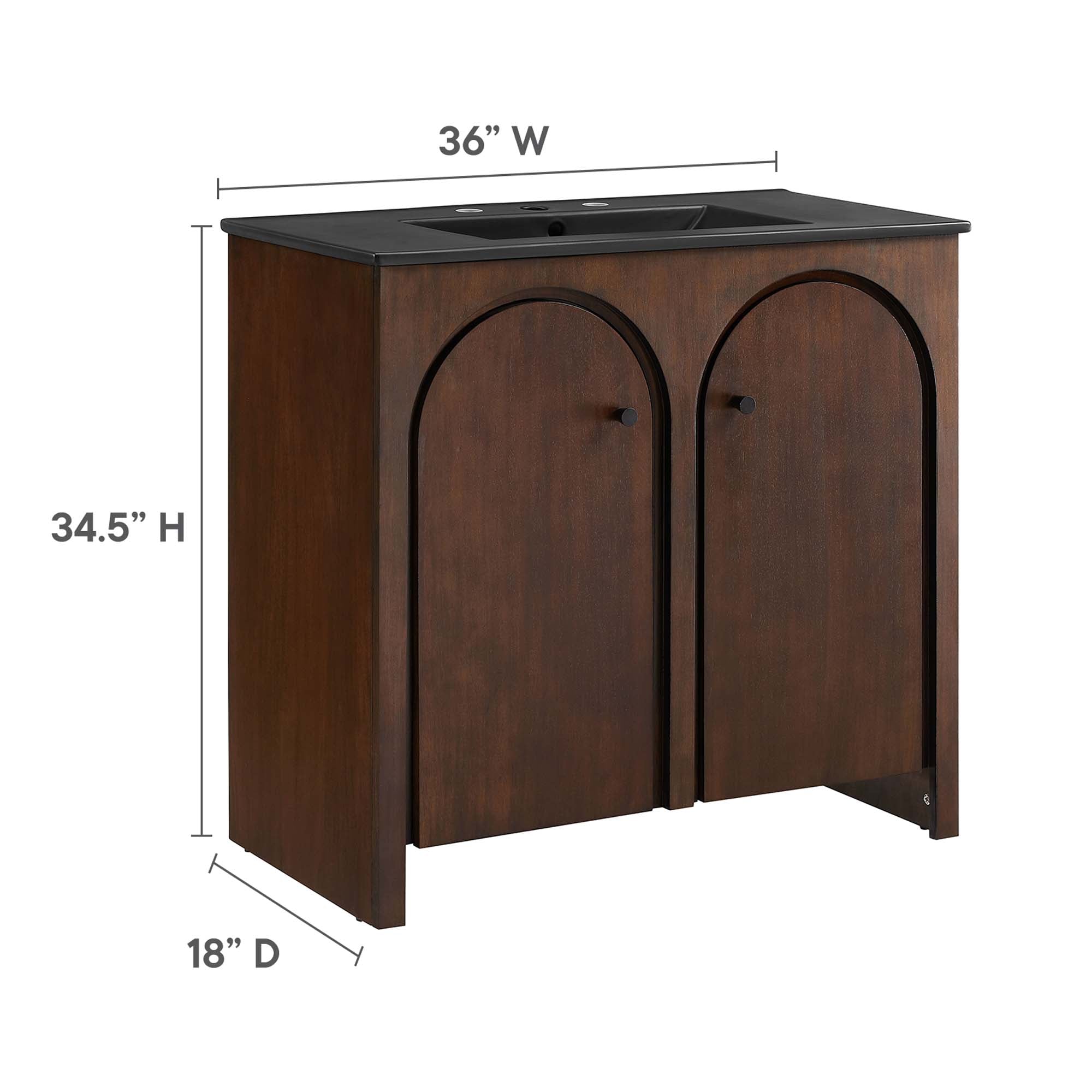 Appia 36" Bathroom Vanity, Walnut Black