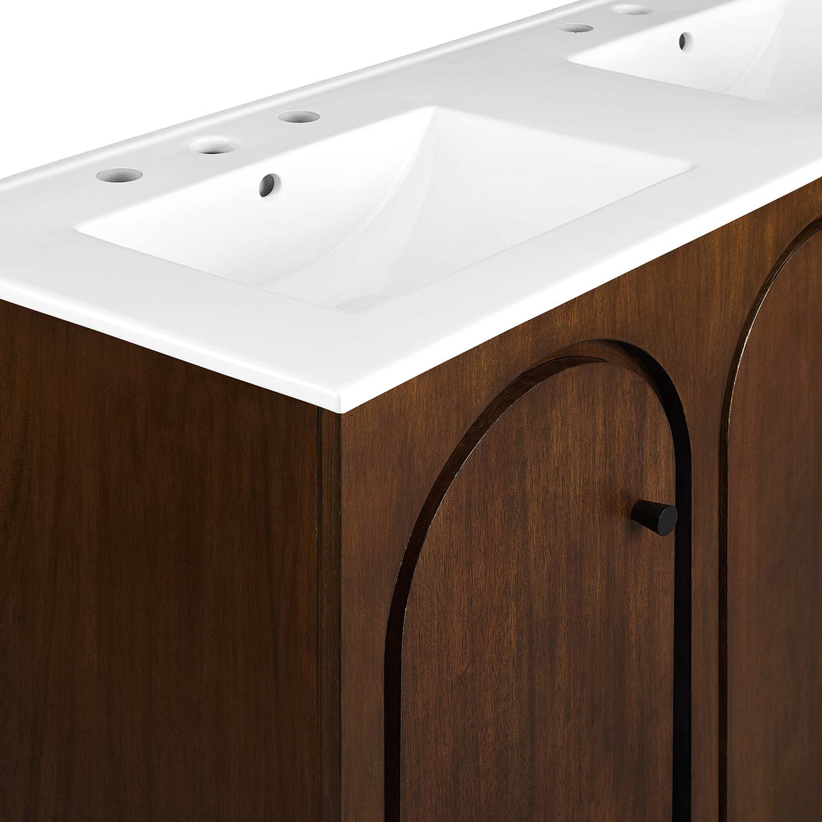 Appia 48" Double Sink Bathroom Vanity, Walnut White