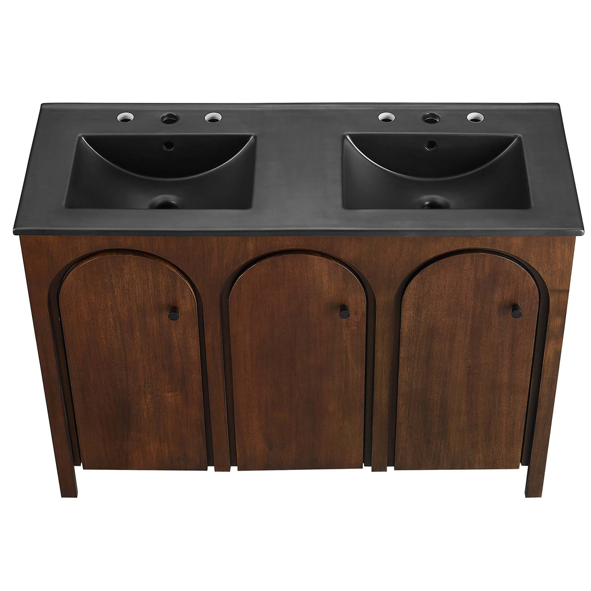 Appia 48" Double Sink Bathroom Vanity, Walnut Black