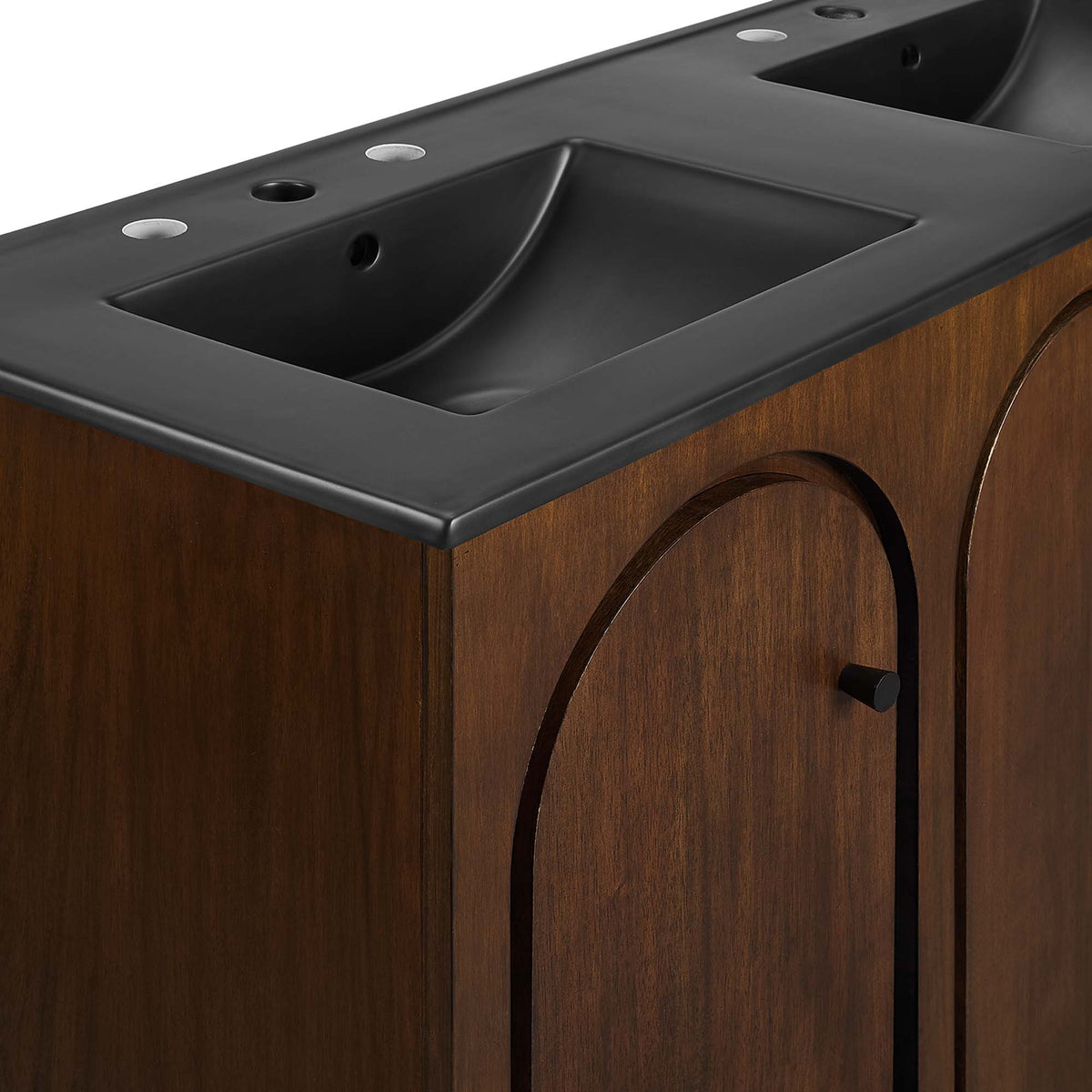Appia 48" Double Sink Bathroom Vanity, Walnut Black