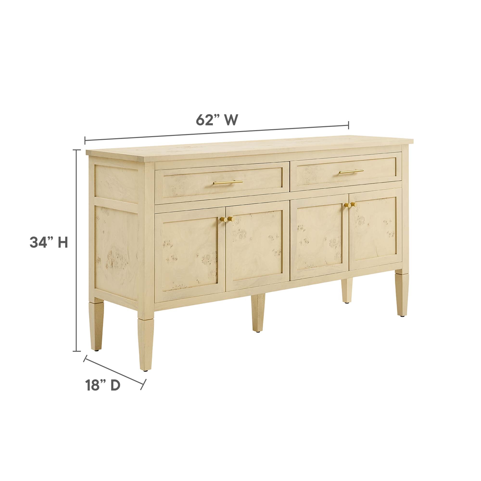 Elysian 62" Wood Sideboard, Bleached Burl