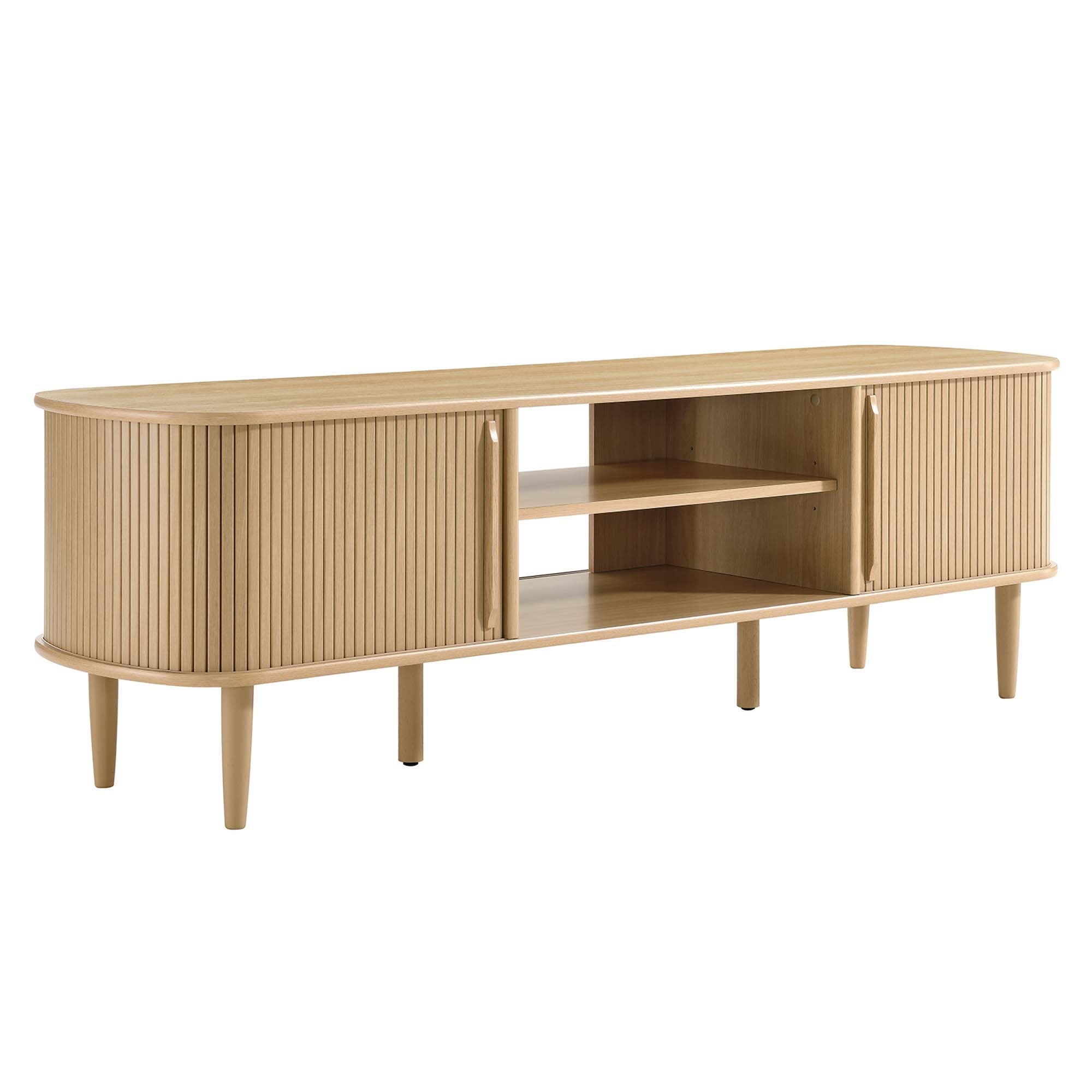 Contour 63" Wood TV Stand, Oak