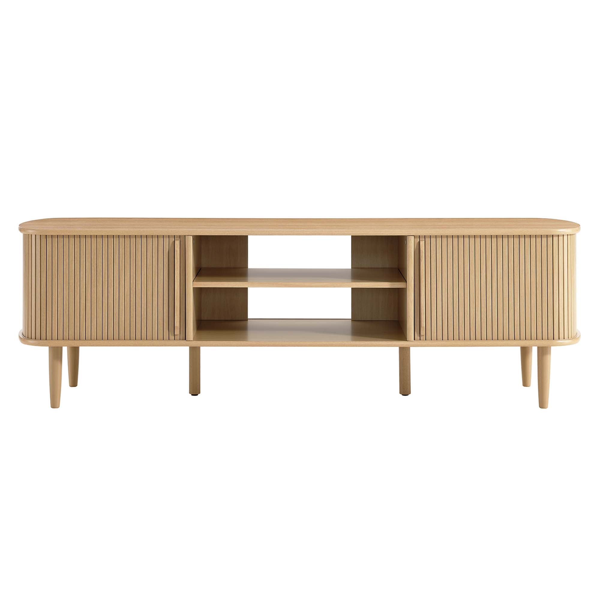 Contour 63" Wood TV Stand, Oak