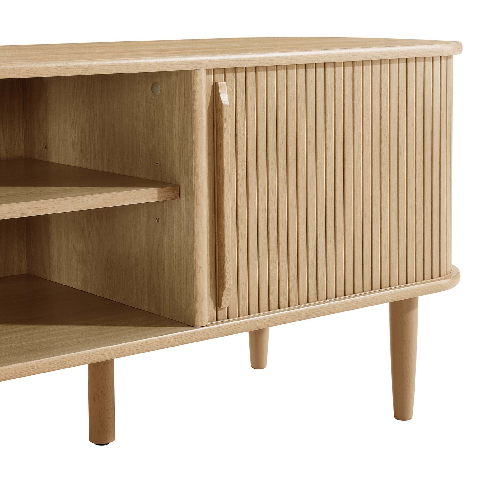 Contour 63" Wood TV Stand, Oak