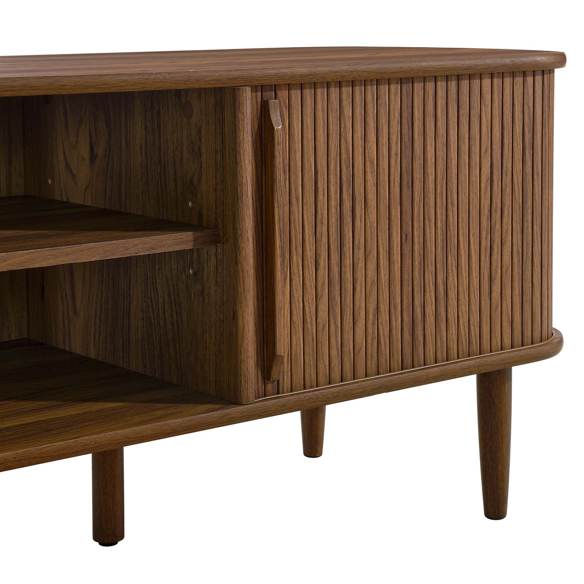 Contour 63" Wood TV Stand, Walnut