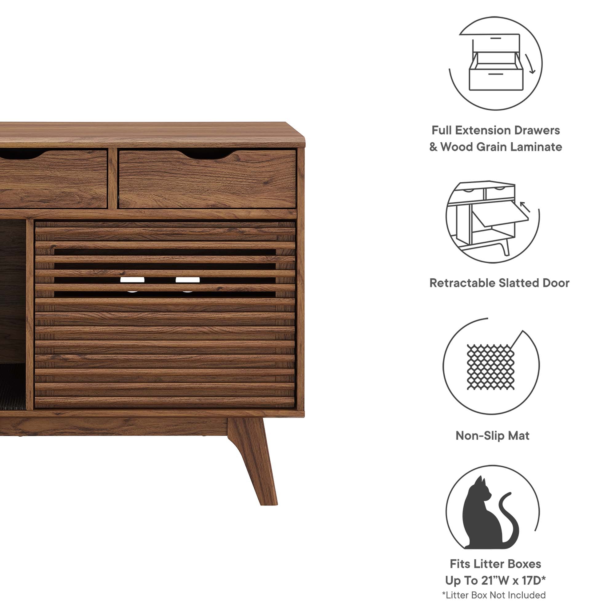 Render Cat Cabinet, Walnut