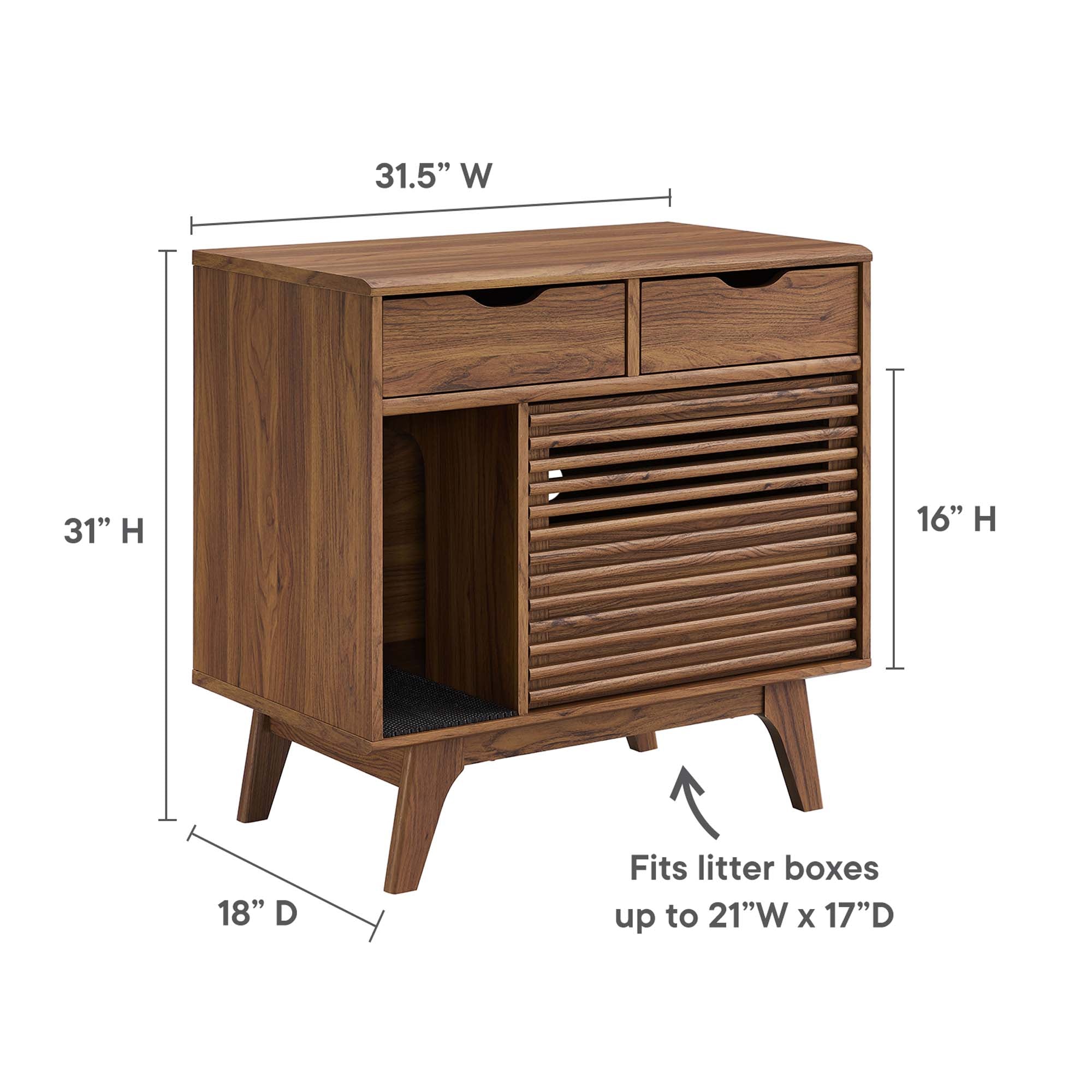 Render Cat Cabinet, Walnut