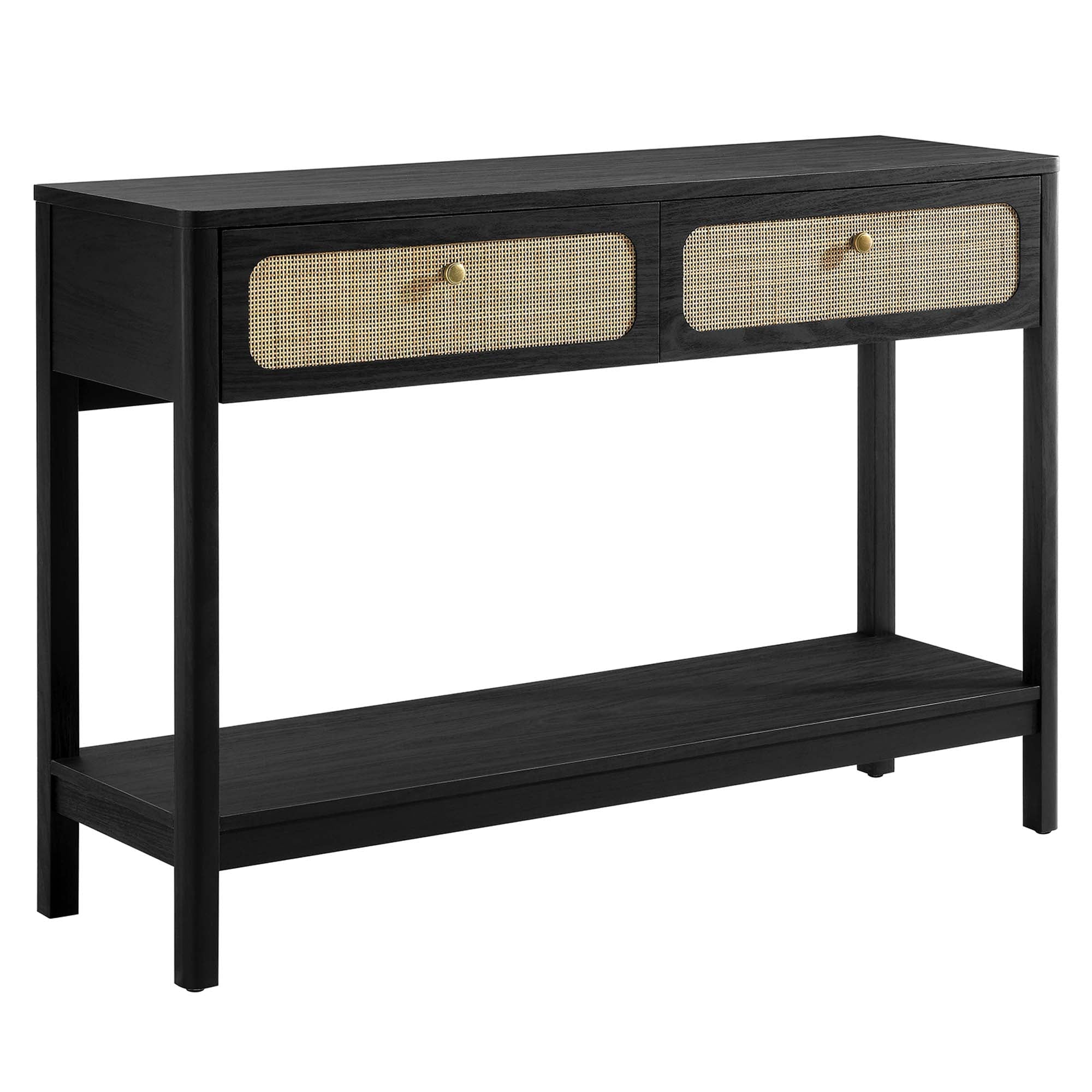 Chaucer Wood Entryway Console Table, Black