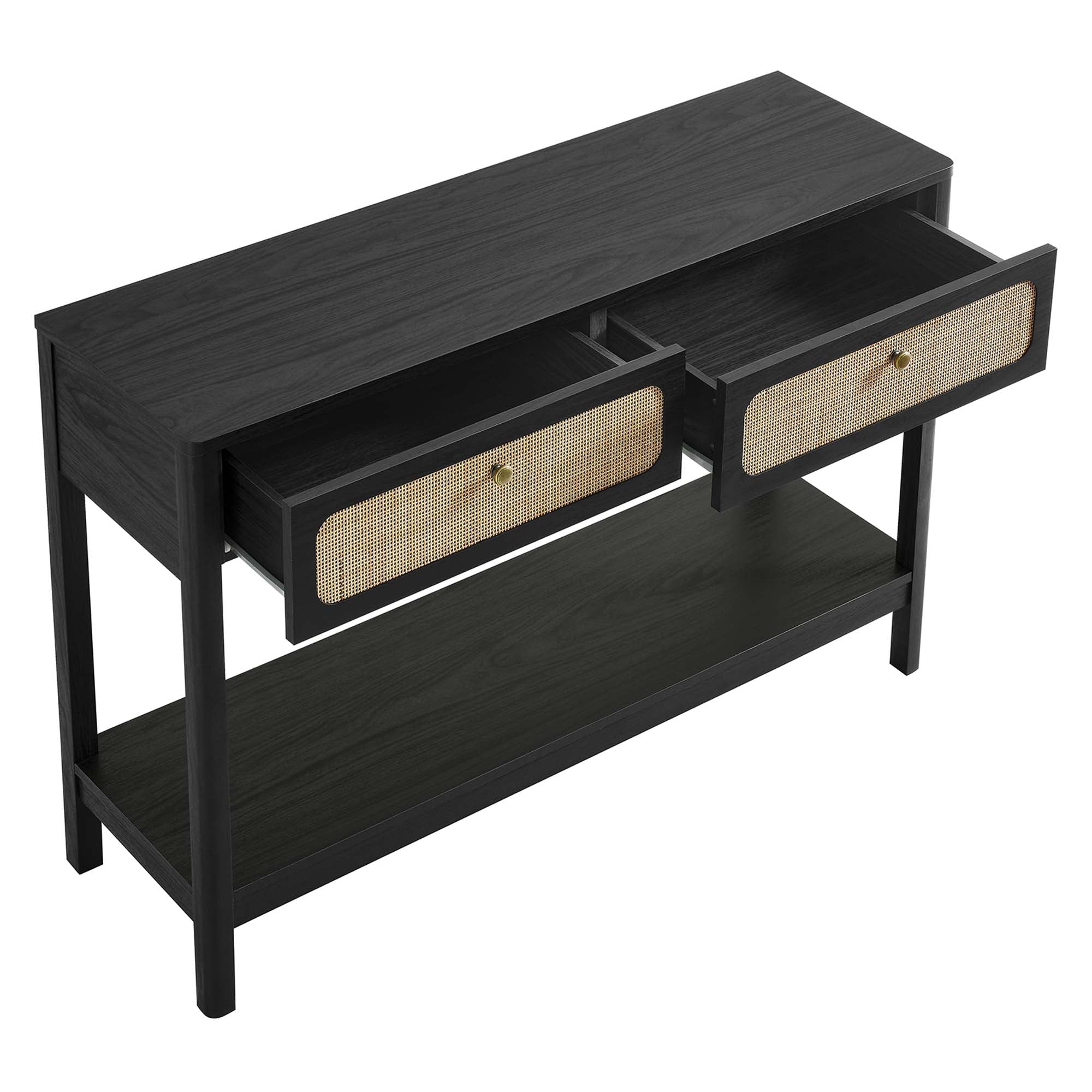 Chaucer Wood Entryway Console Table, Black