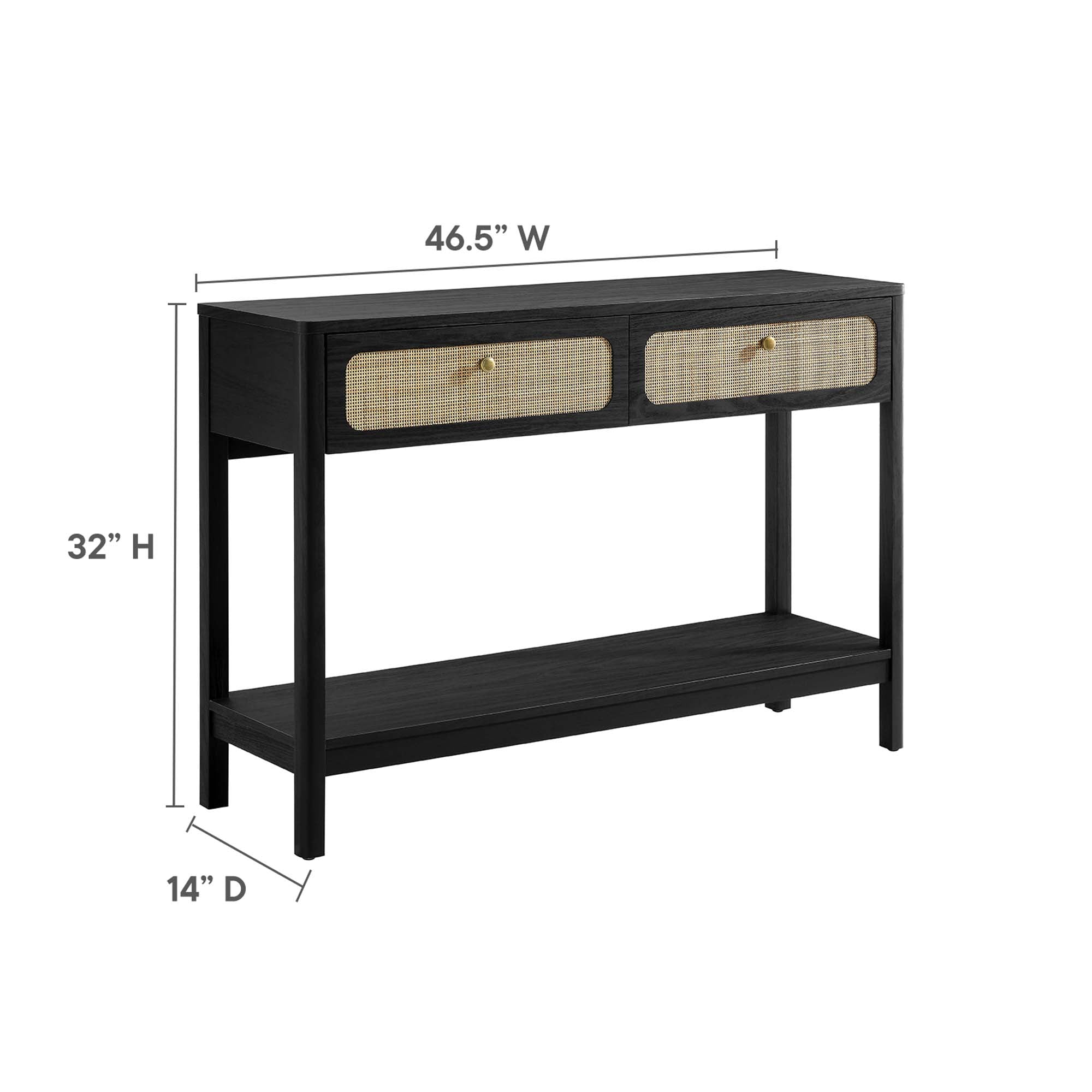 Chaucer Wood Entryway Console Table, Black