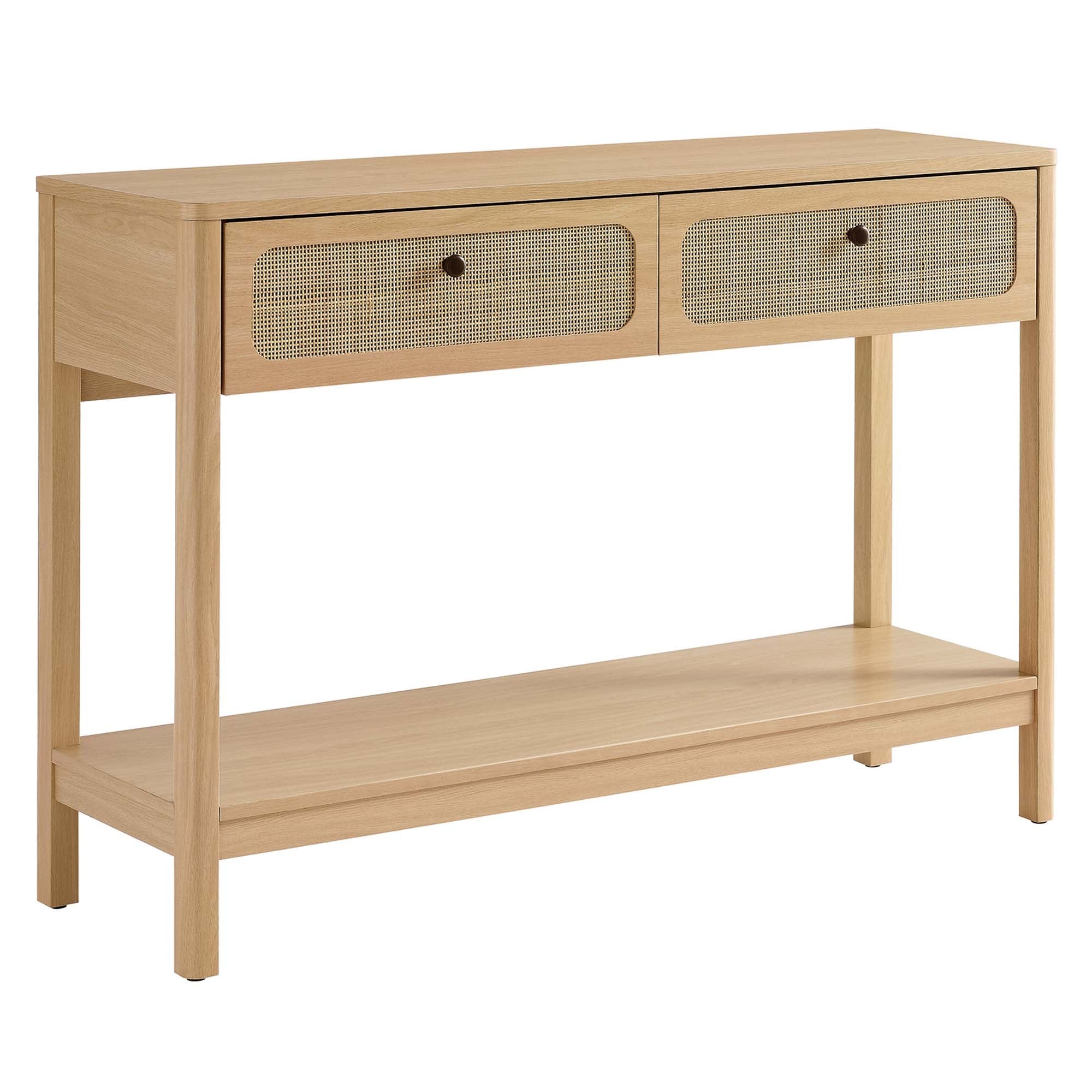 Chaucer Wood Entryway Console Table, Oak