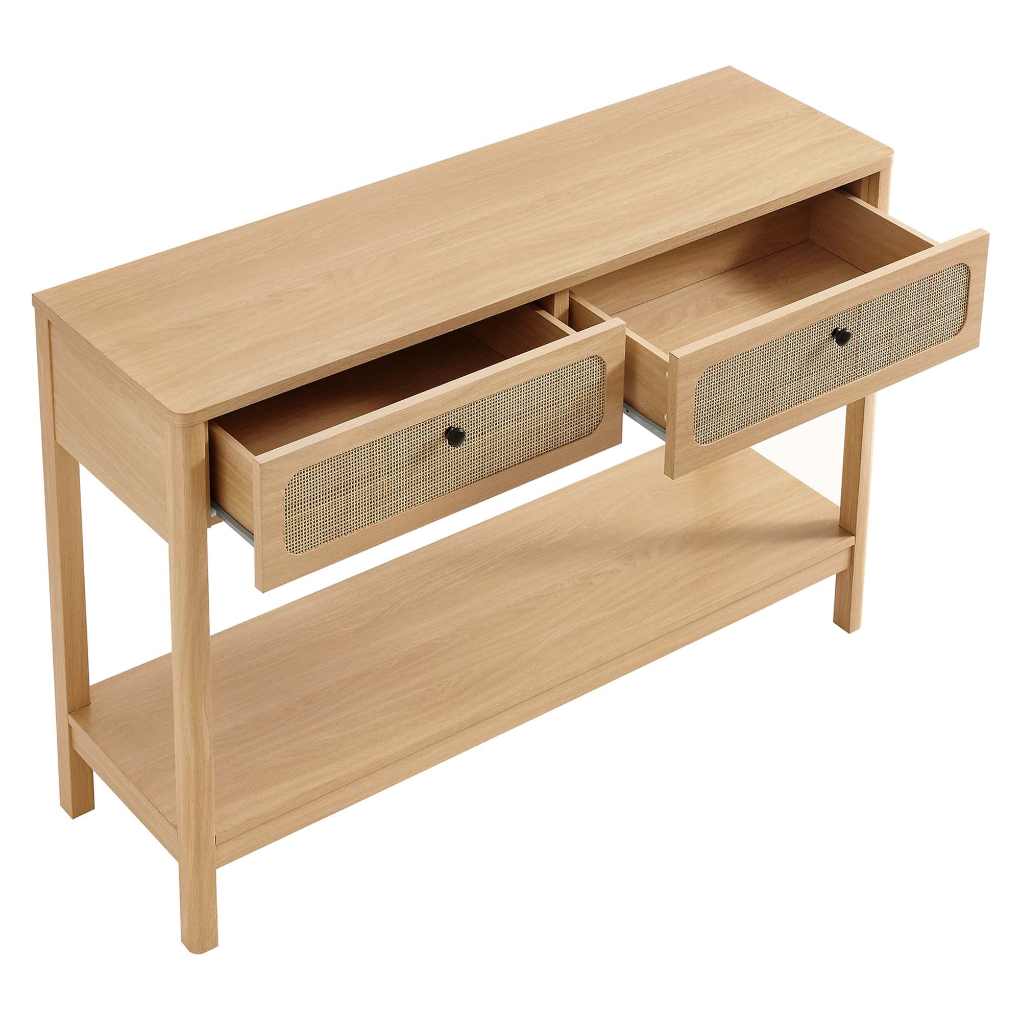 Chaucer Wood Entryway Console Table, Oak