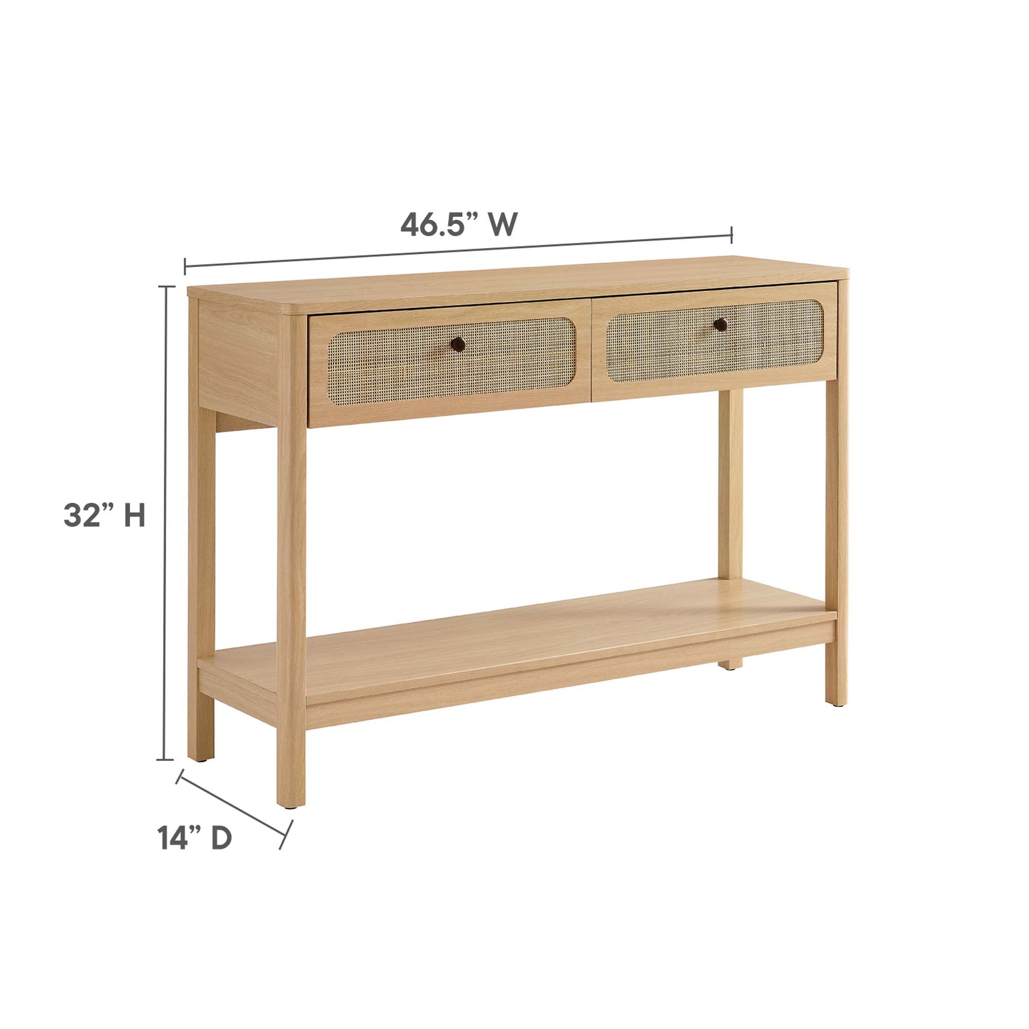 Chaucer Wood Entryway Console Table, Oak
