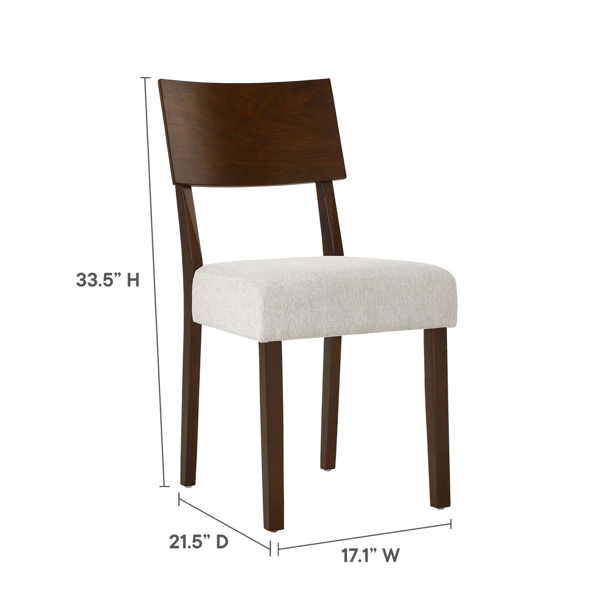 Pax Wood Dining Side Chairs Set of 2, Walnut Heathered Weave Ivory