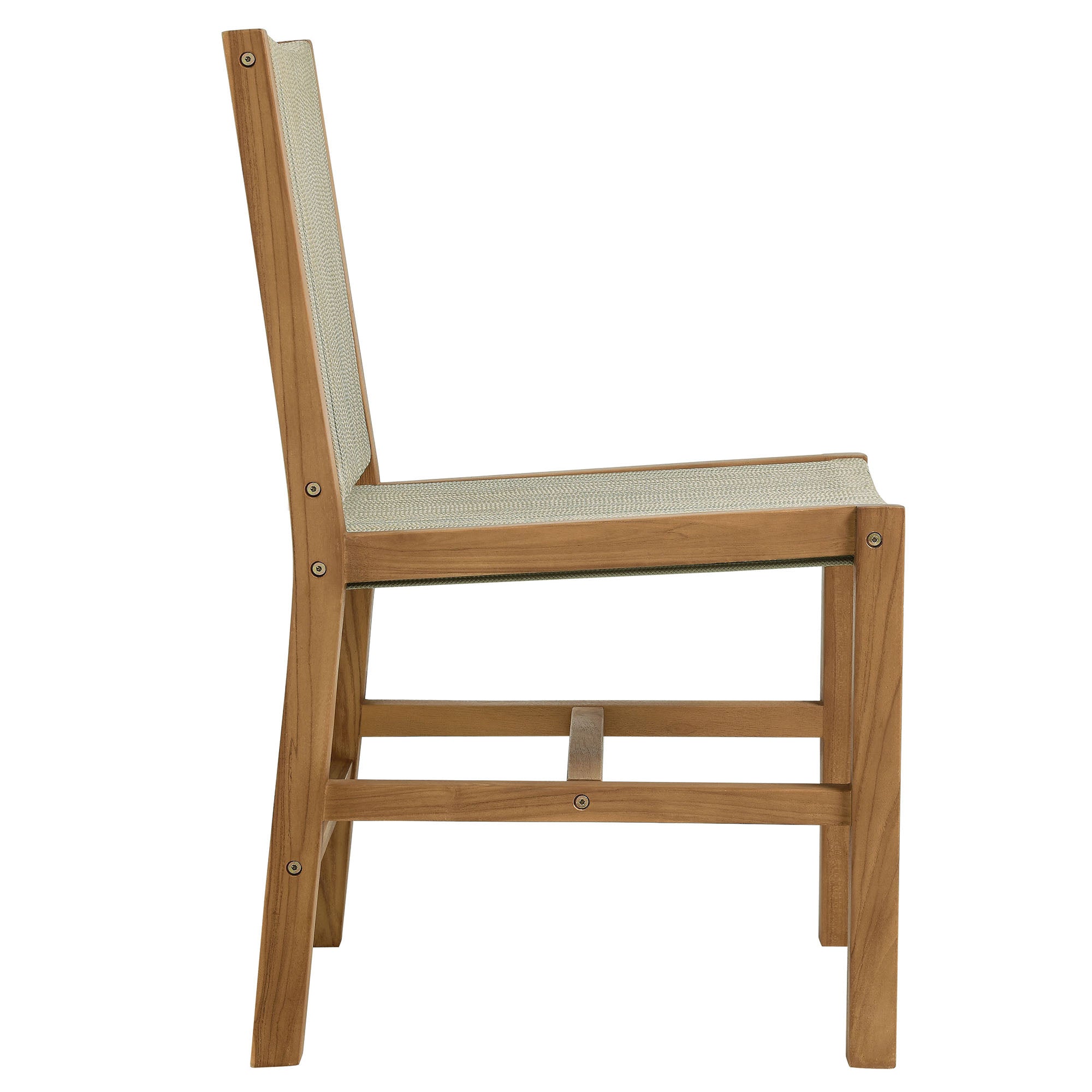 Vienna 3-Piece Outdoor Patio Teak and Rope Dining Set with Armless Chiars, Natural Natural