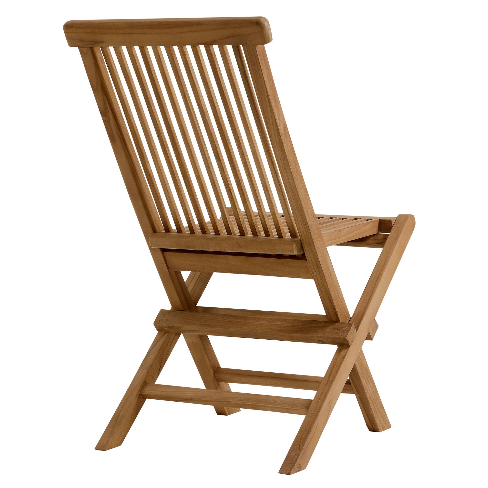 Vienna Outdoor Patio Teak Wood Folding Dining Chairs Set of 4, Natural