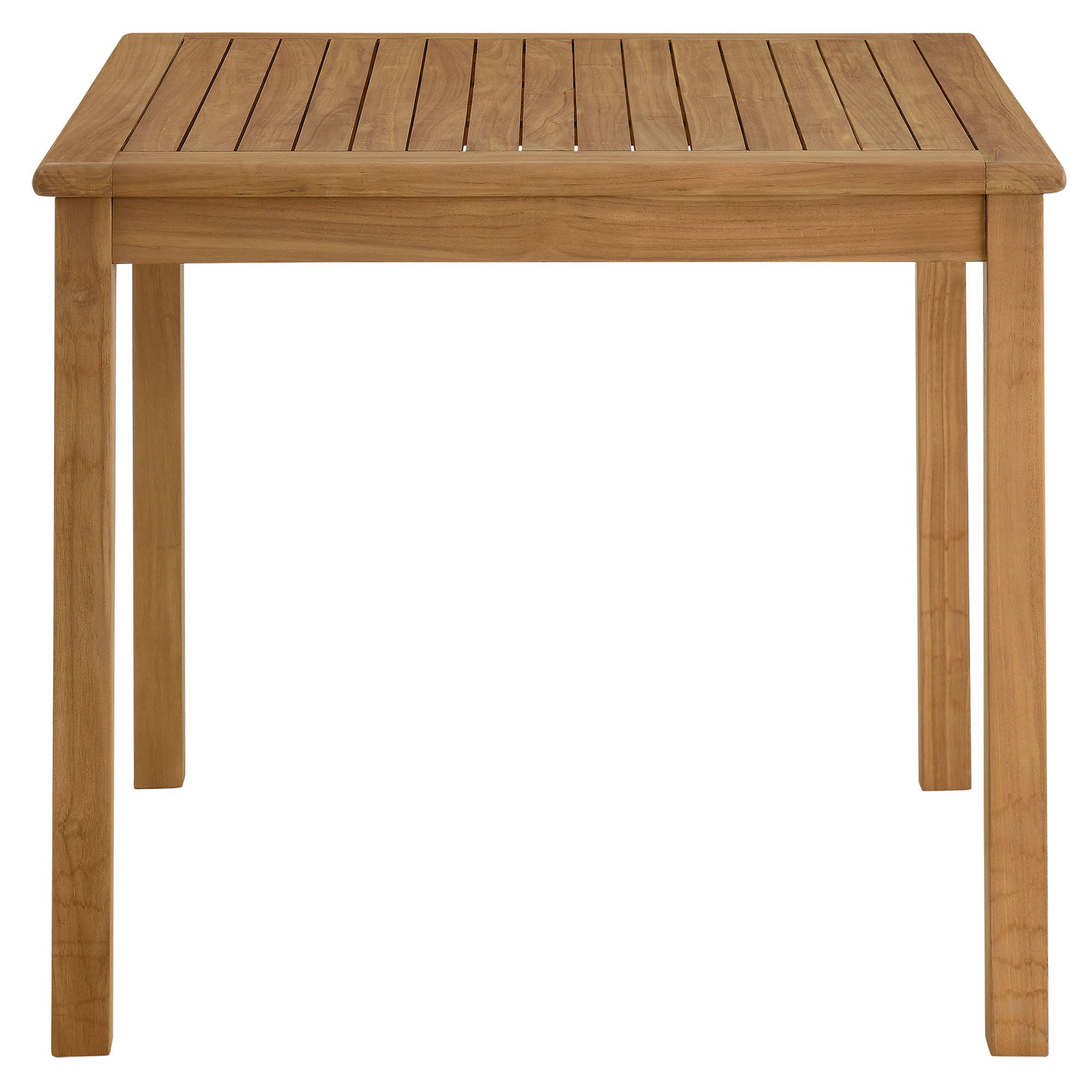Vienna 34" Square Outdoor Patio Teak Wood Dining Table, Natural