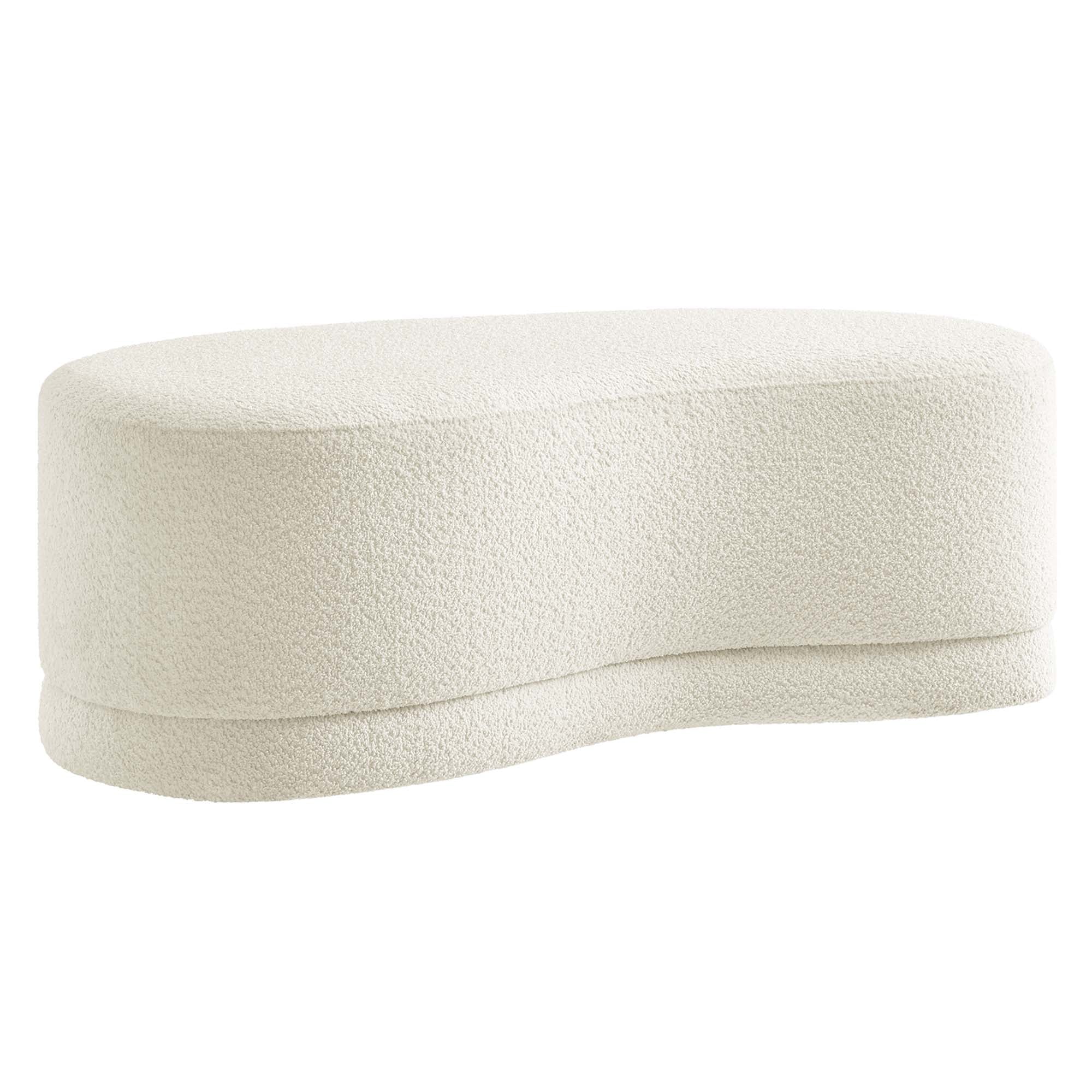 Nimbus 48" Upholstered Ottoman Bench, Cream