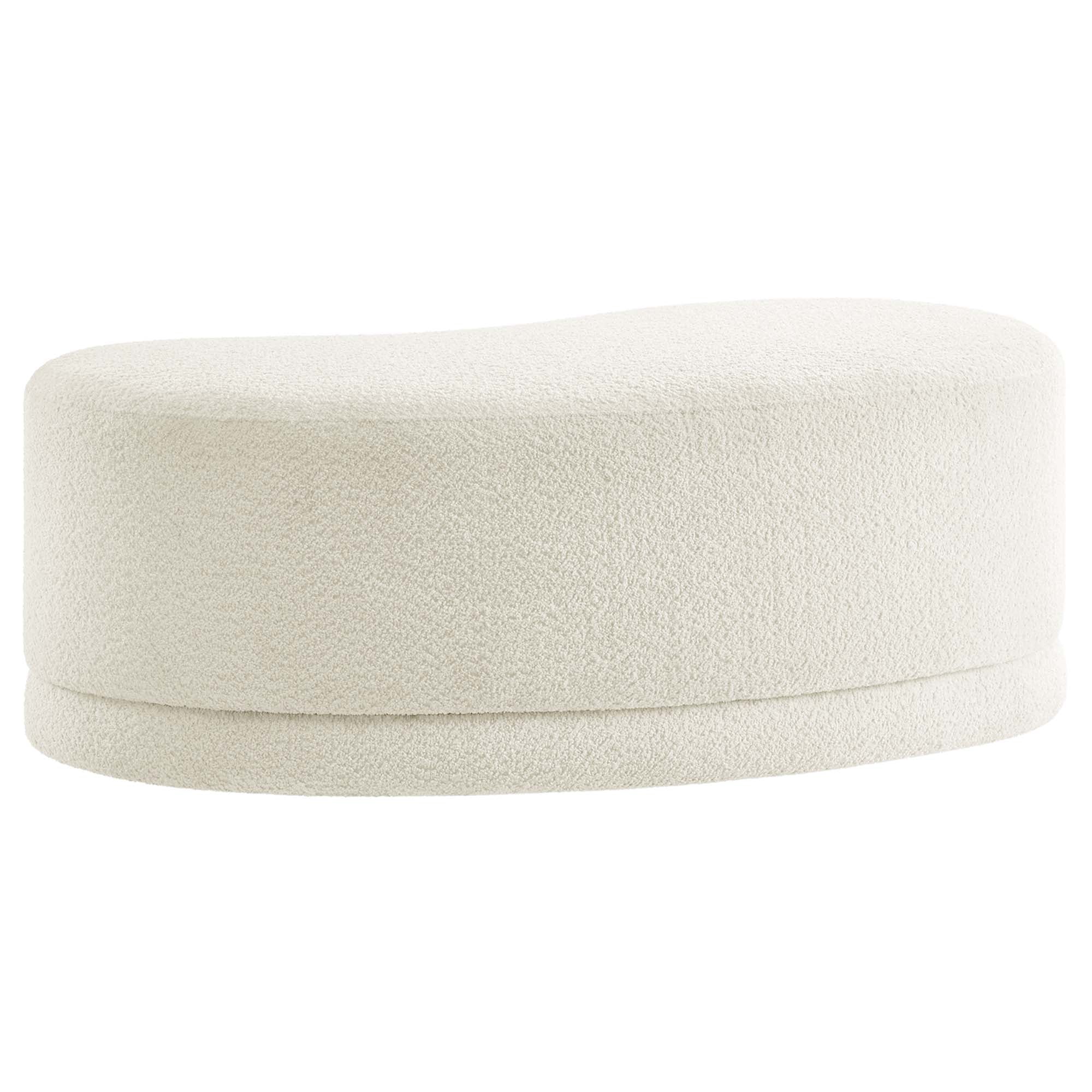 Nimbus 48" Upholstered Ottoman Bench, Cream