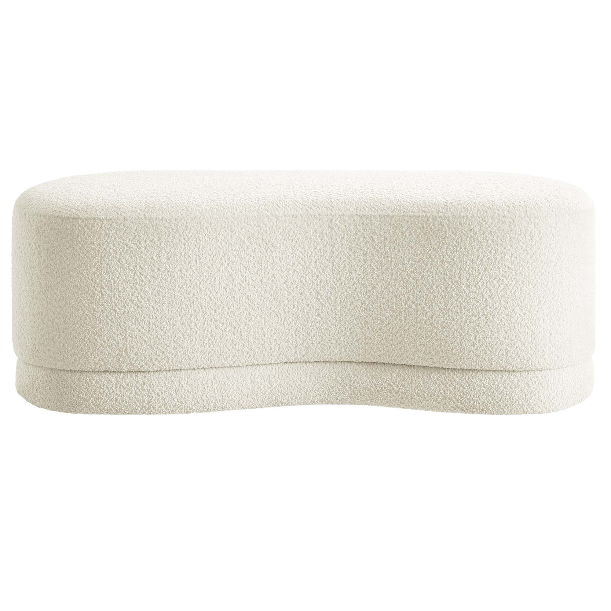 Nimbus 48" Upholstered Ottoman Bench, Cream