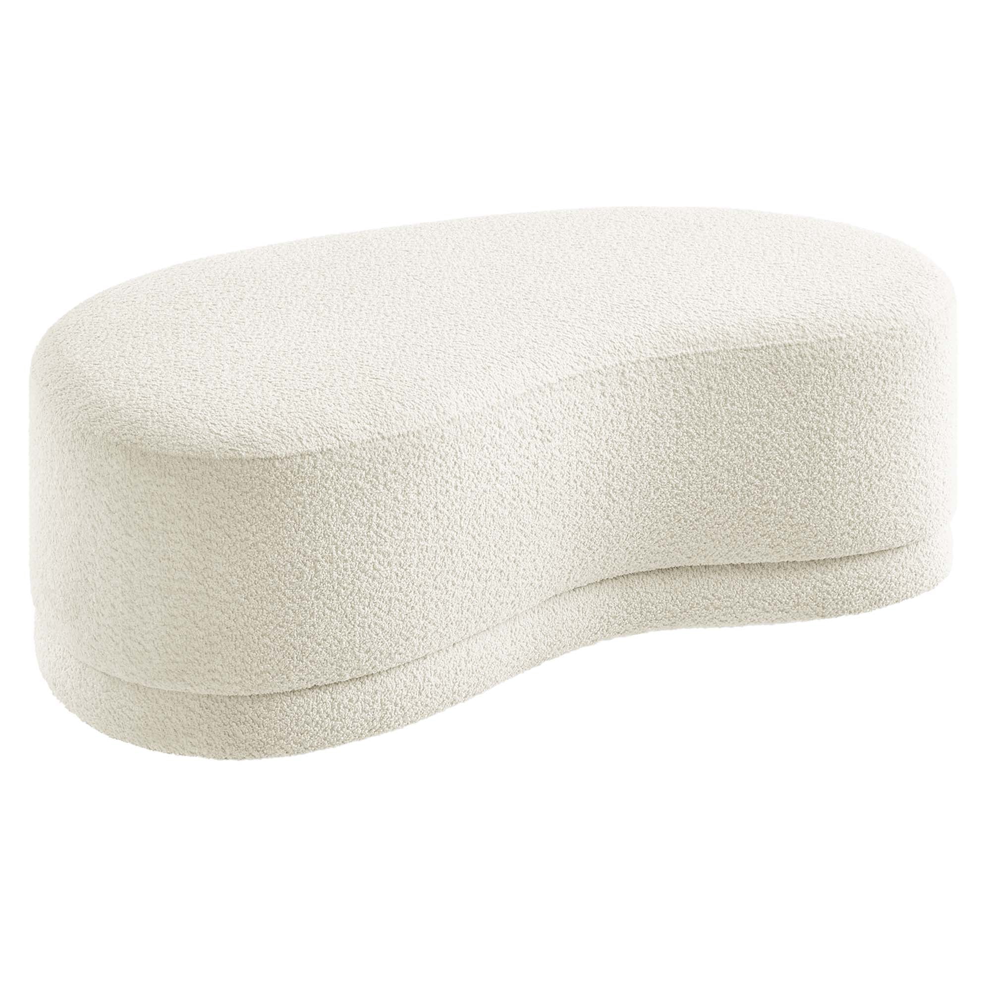 Nimbus 48" Upholstered Ottoman Bench, Cream