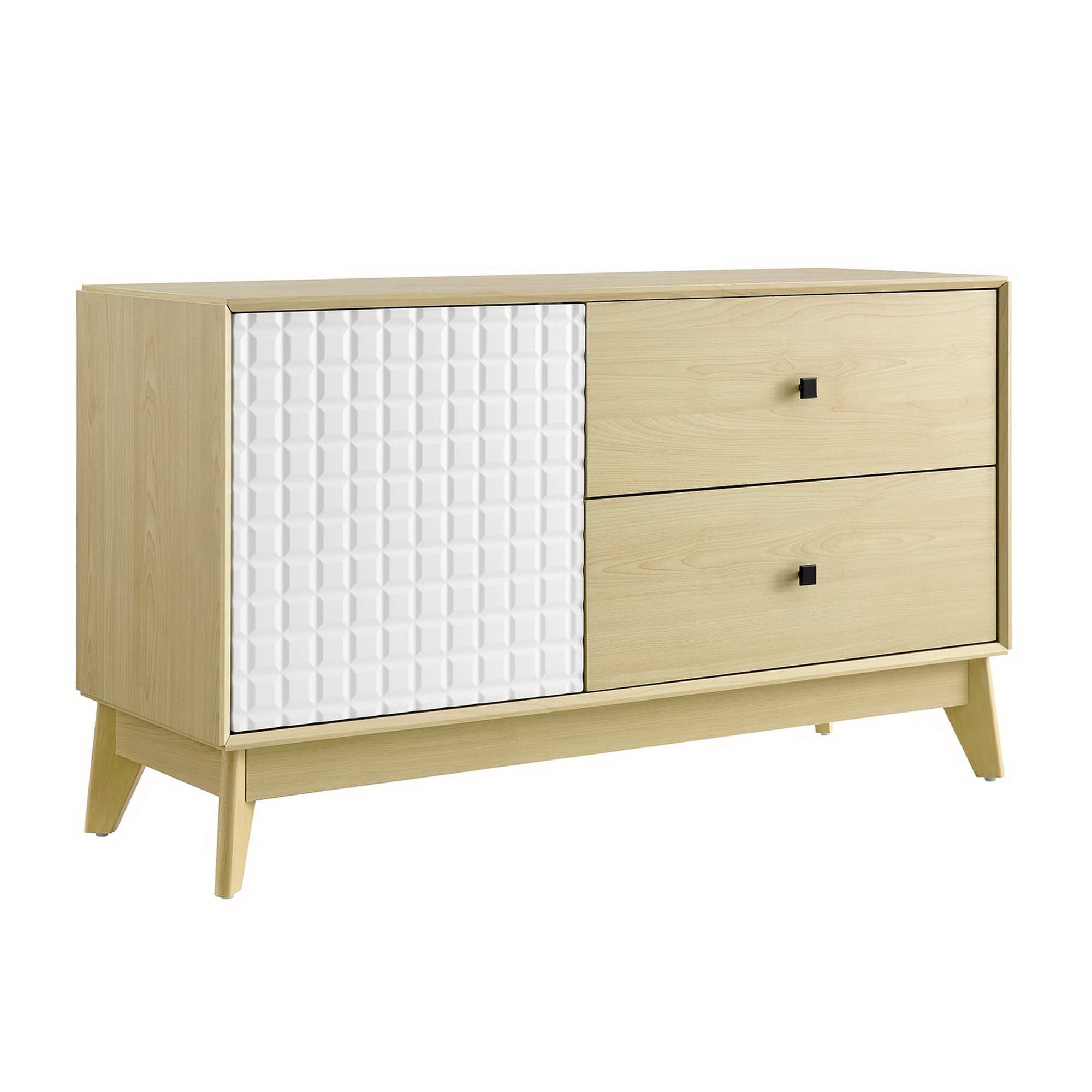 Nectar 43" Wood Grain Accent Cabinet, Natural White