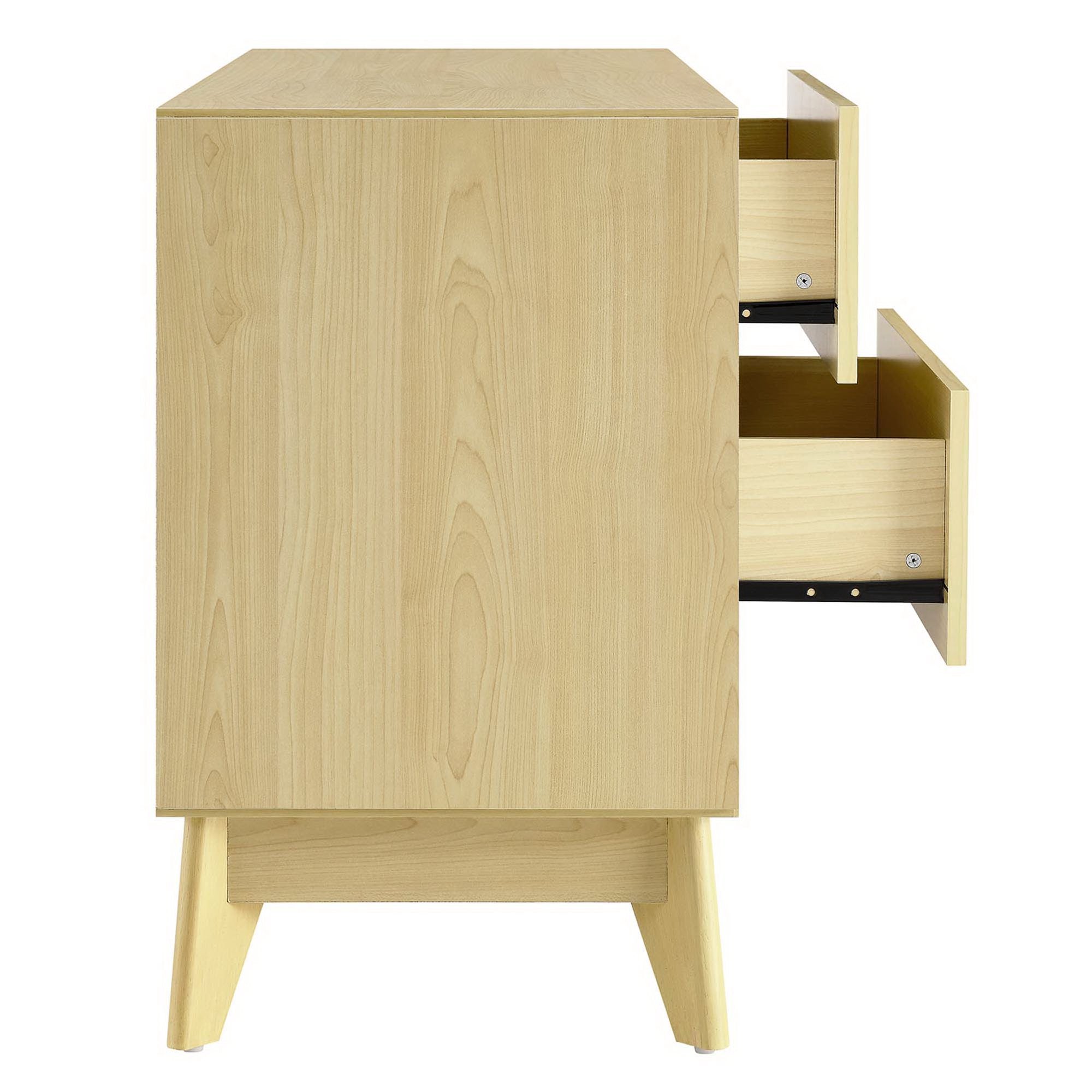 Nectar 43" Wood Grain Accent Cabinet, Natural White