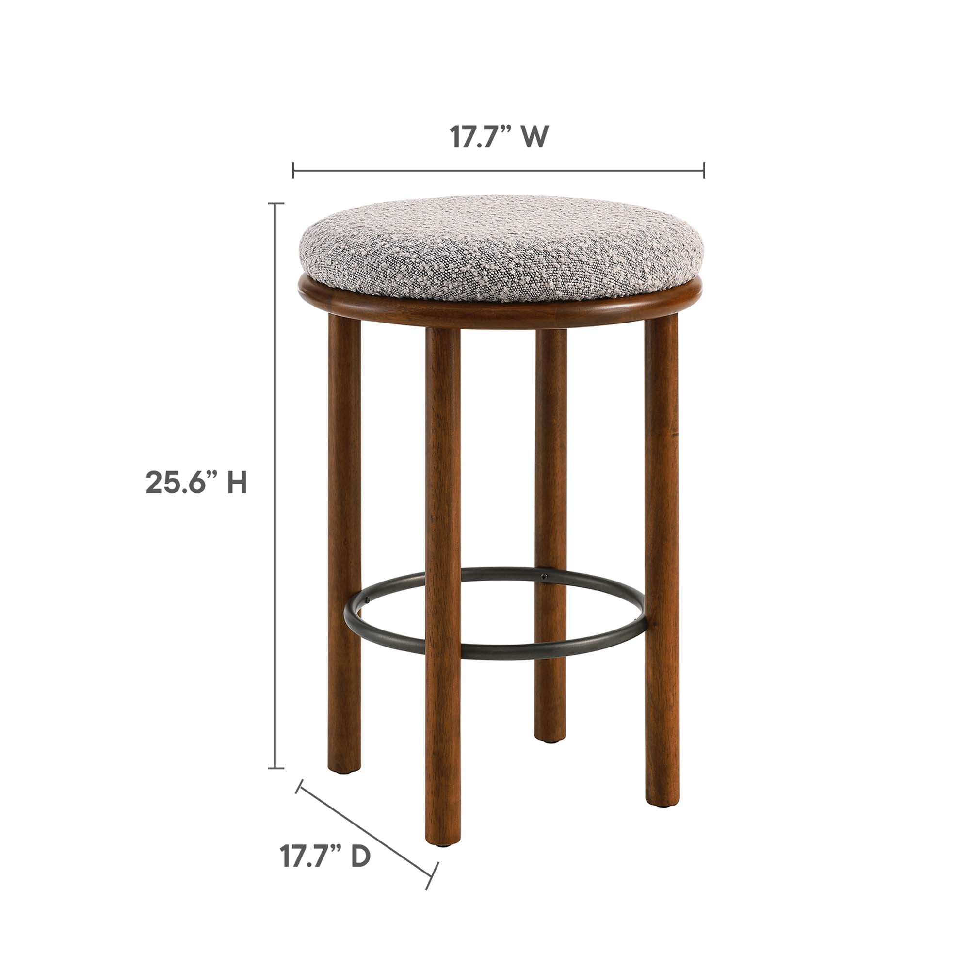 Fable Boucle Fabric Counter Stools Set of 2, Walnut Taupe