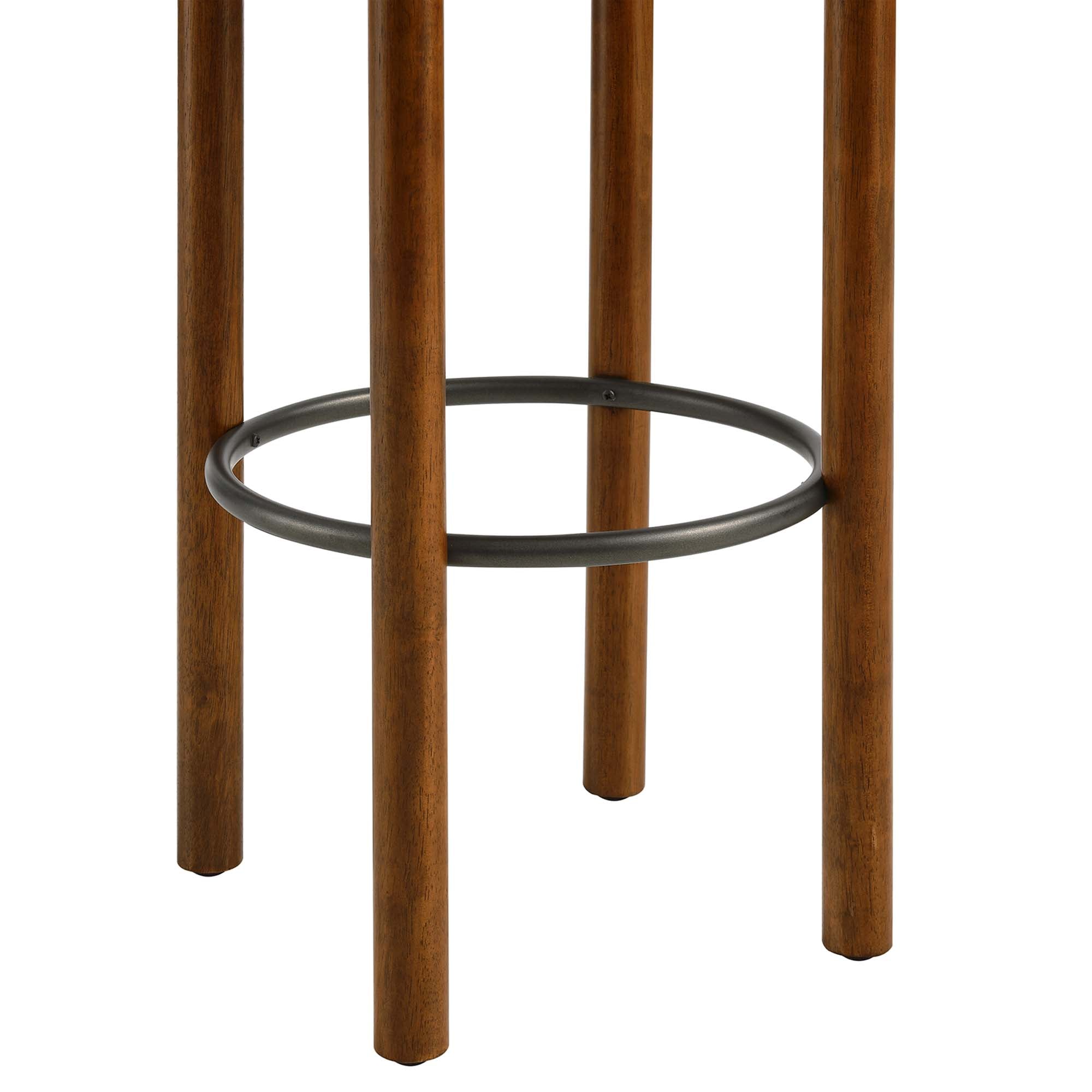 Fable Boucle Fabric Bar Stools Set of 2, Walnut Taupe
