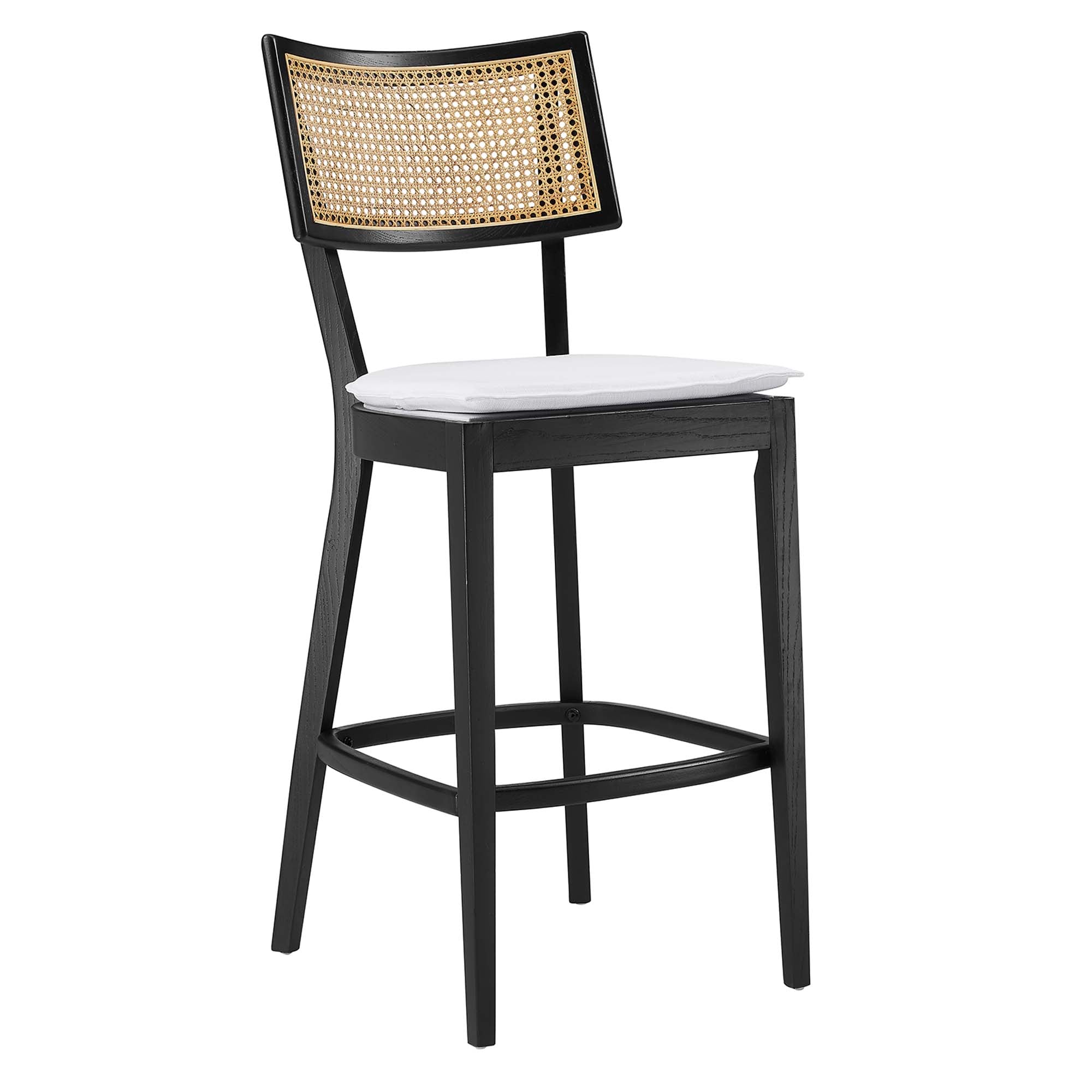 Caledonia Wood Bar Stools Set of 2, Black White