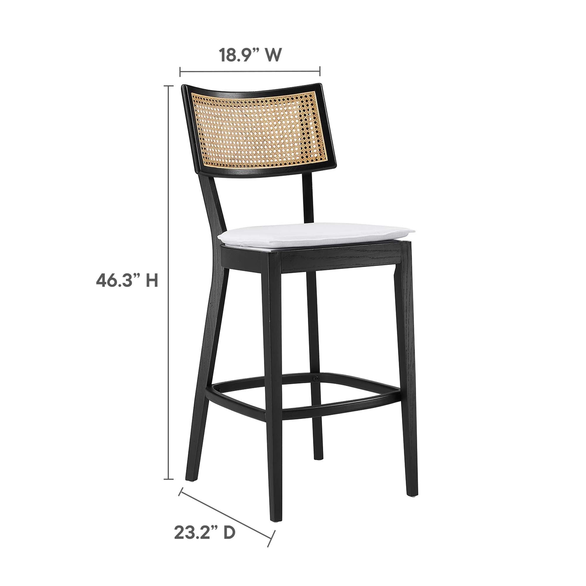 Caledonia Wood Bar Stools Set of 2, Black White