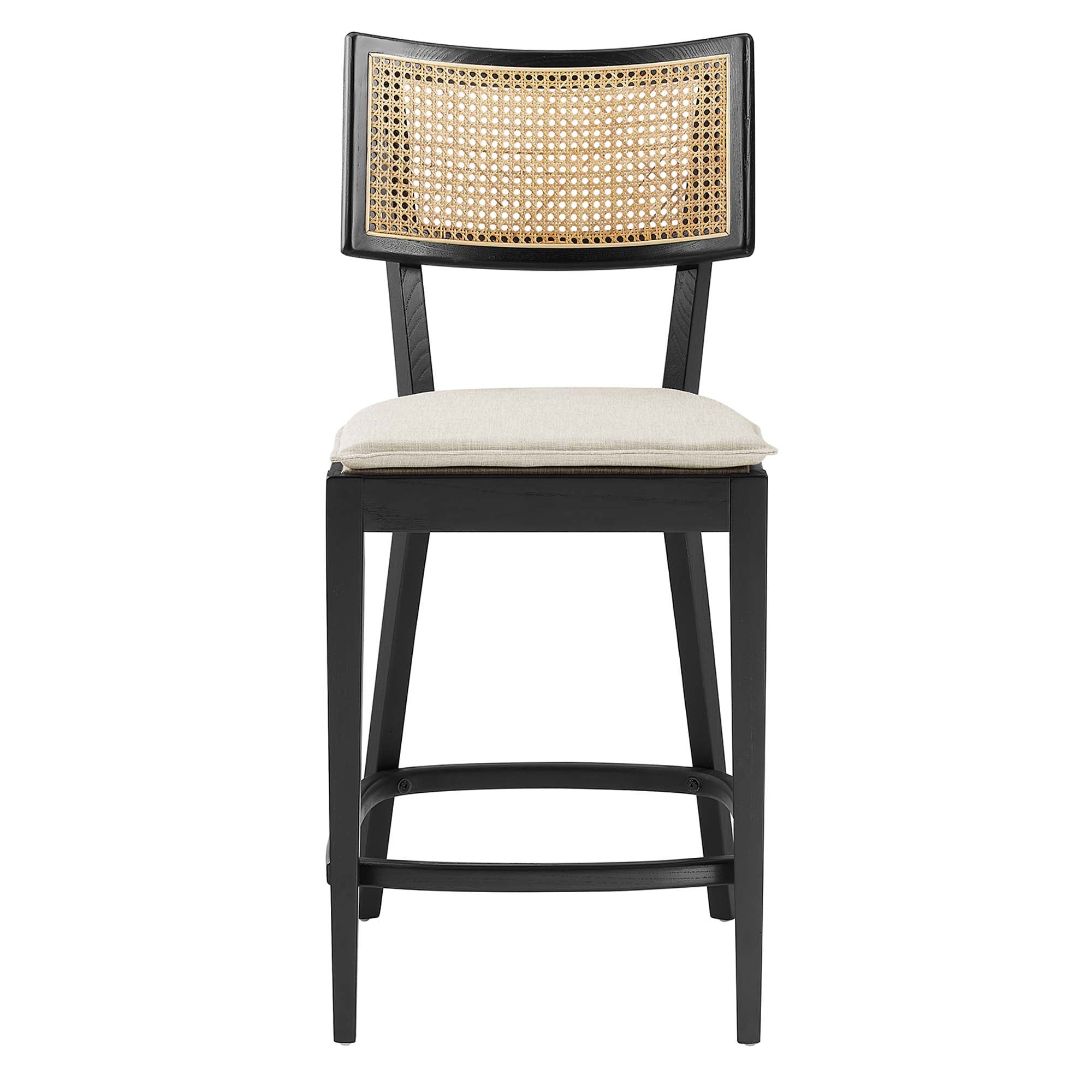 Caledonia Wood Counter Stools Set of 2, Black Beige
