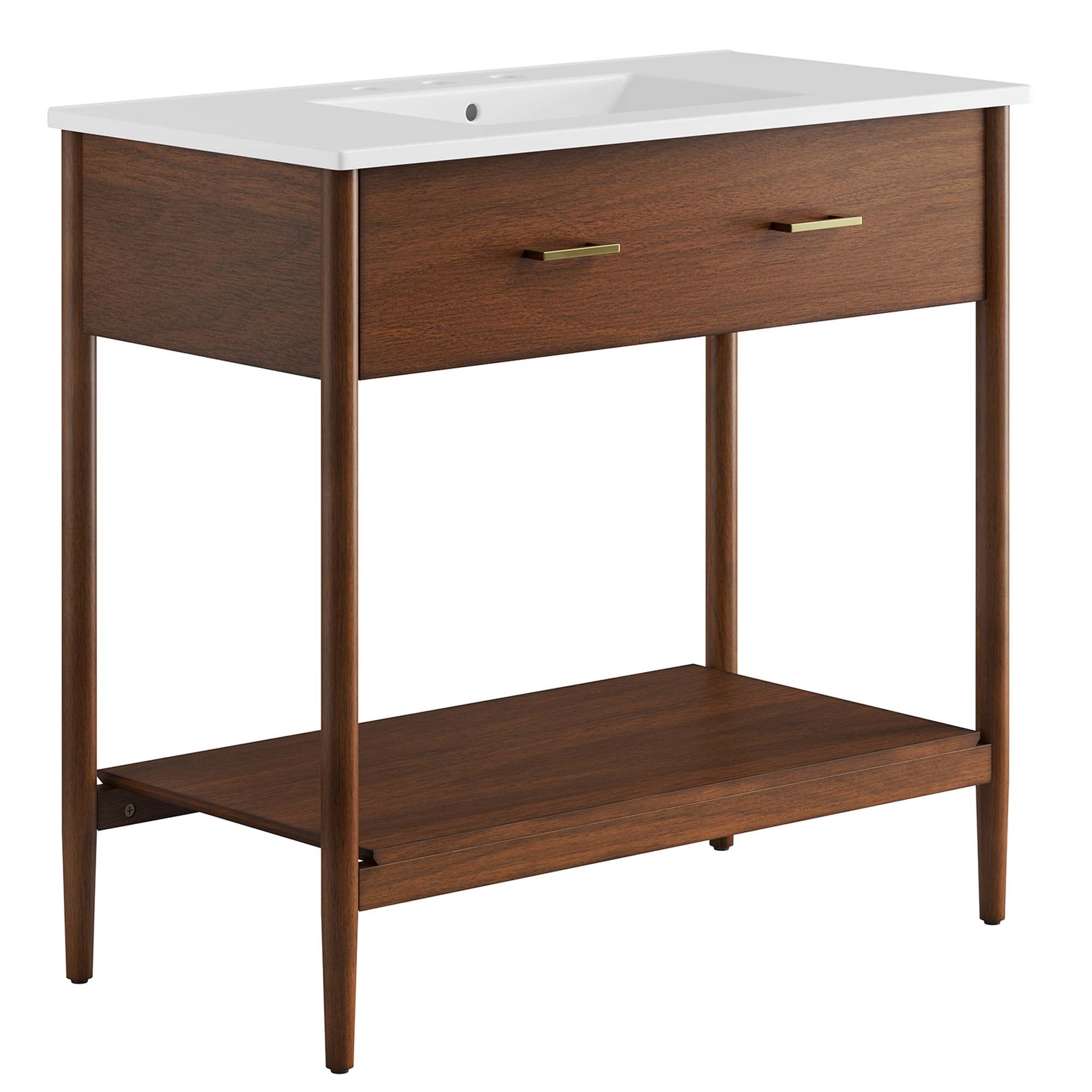 Zaire 36" Bathroom Vanity, Walnut White