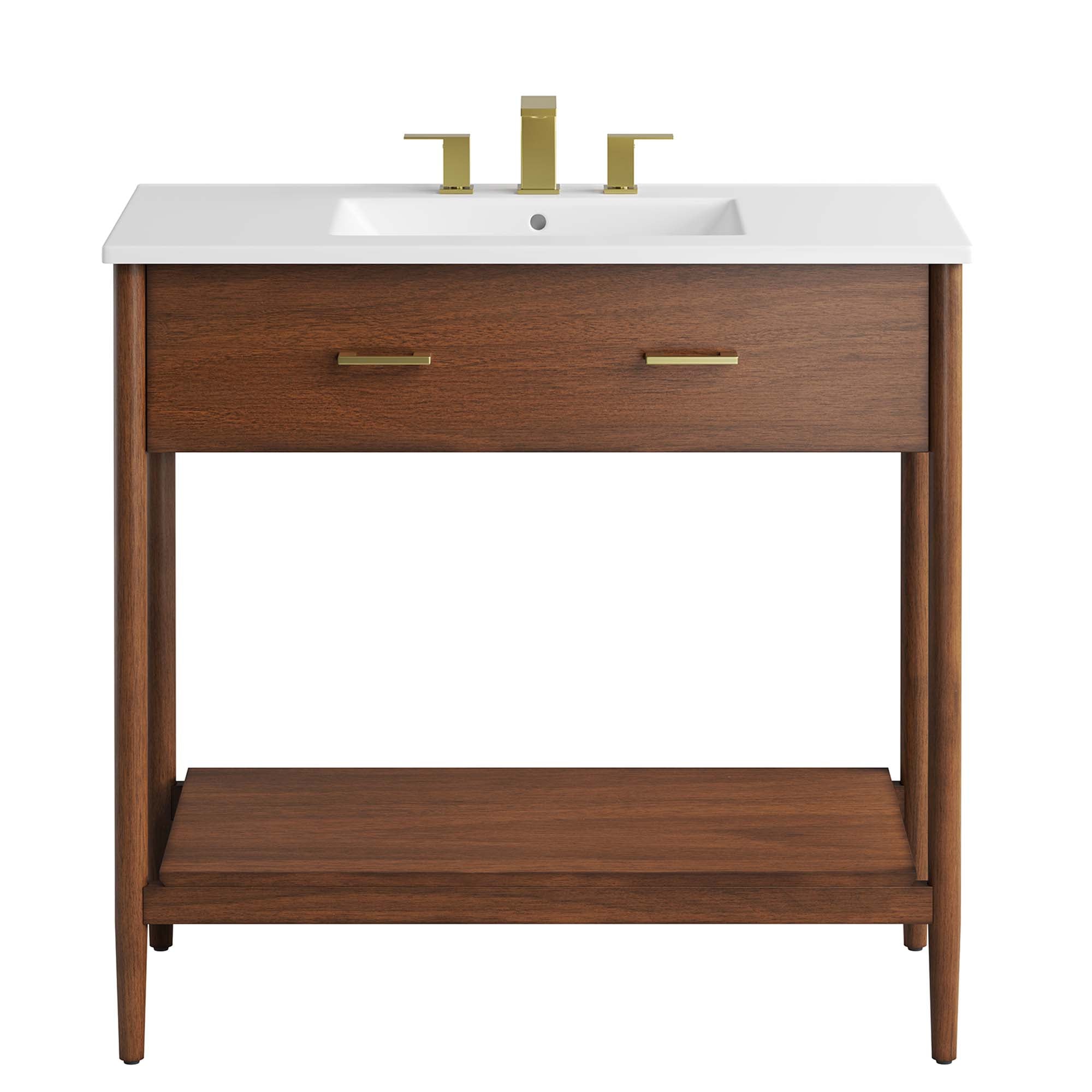 Zaire 36" Bathroom Vanity, Walnut White