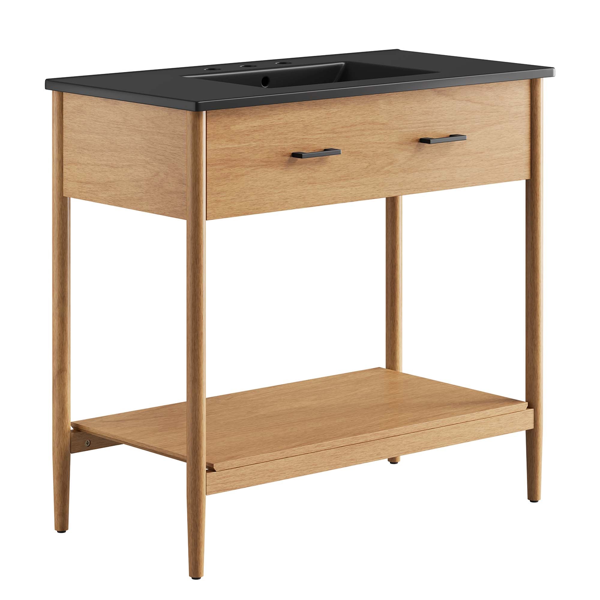 Zaire 36" Bathroom Vanity, Natural Black