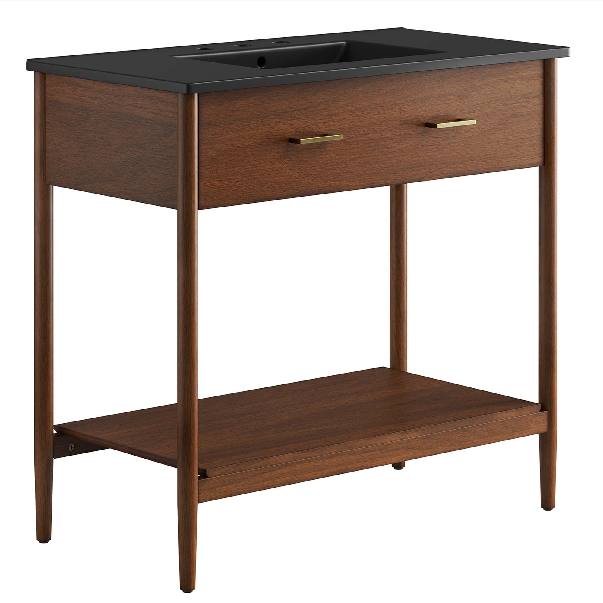 Zaire 36" Bathroom Vanity, Walnut Black