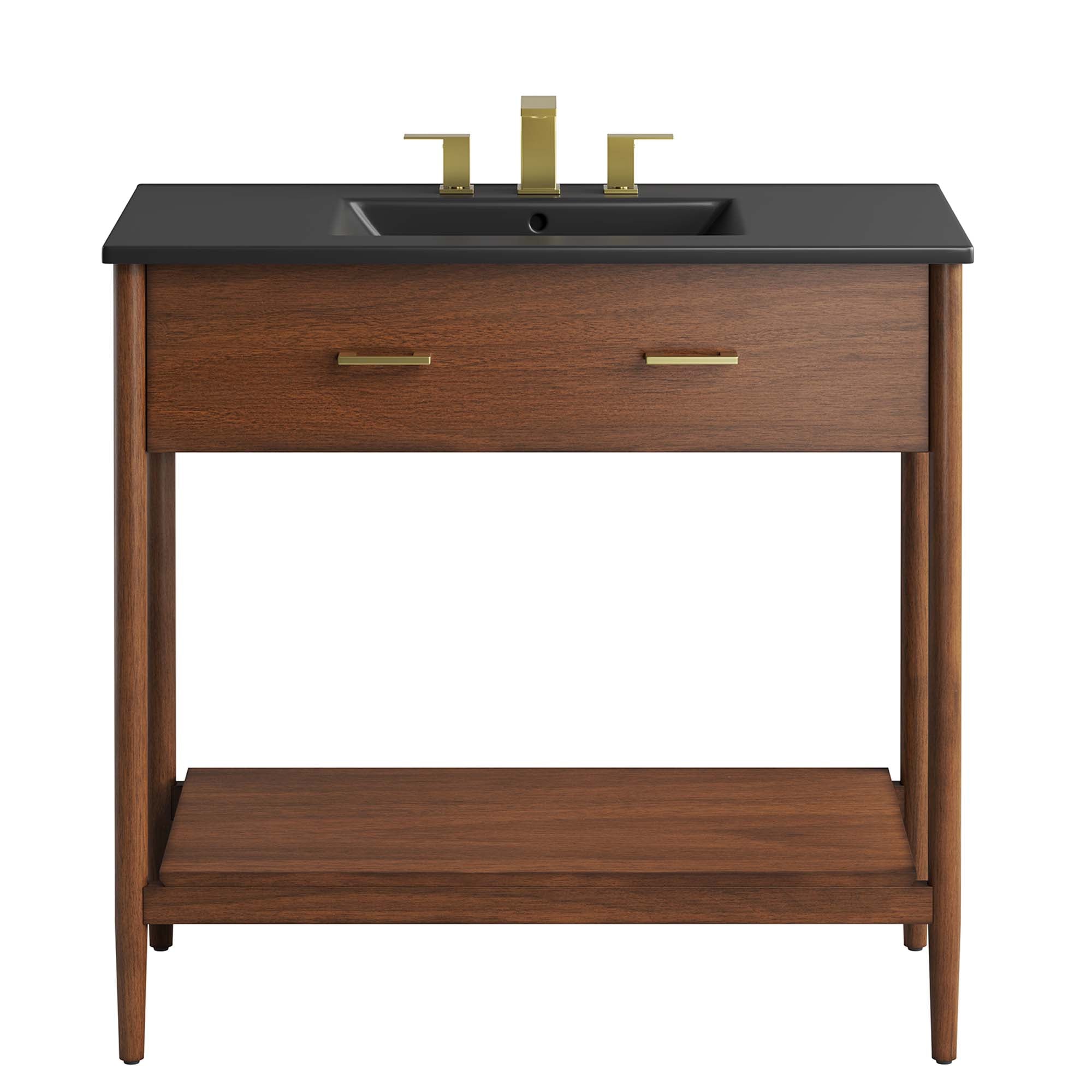 Zaire 36" Bathroom Vanity, Walnut Black