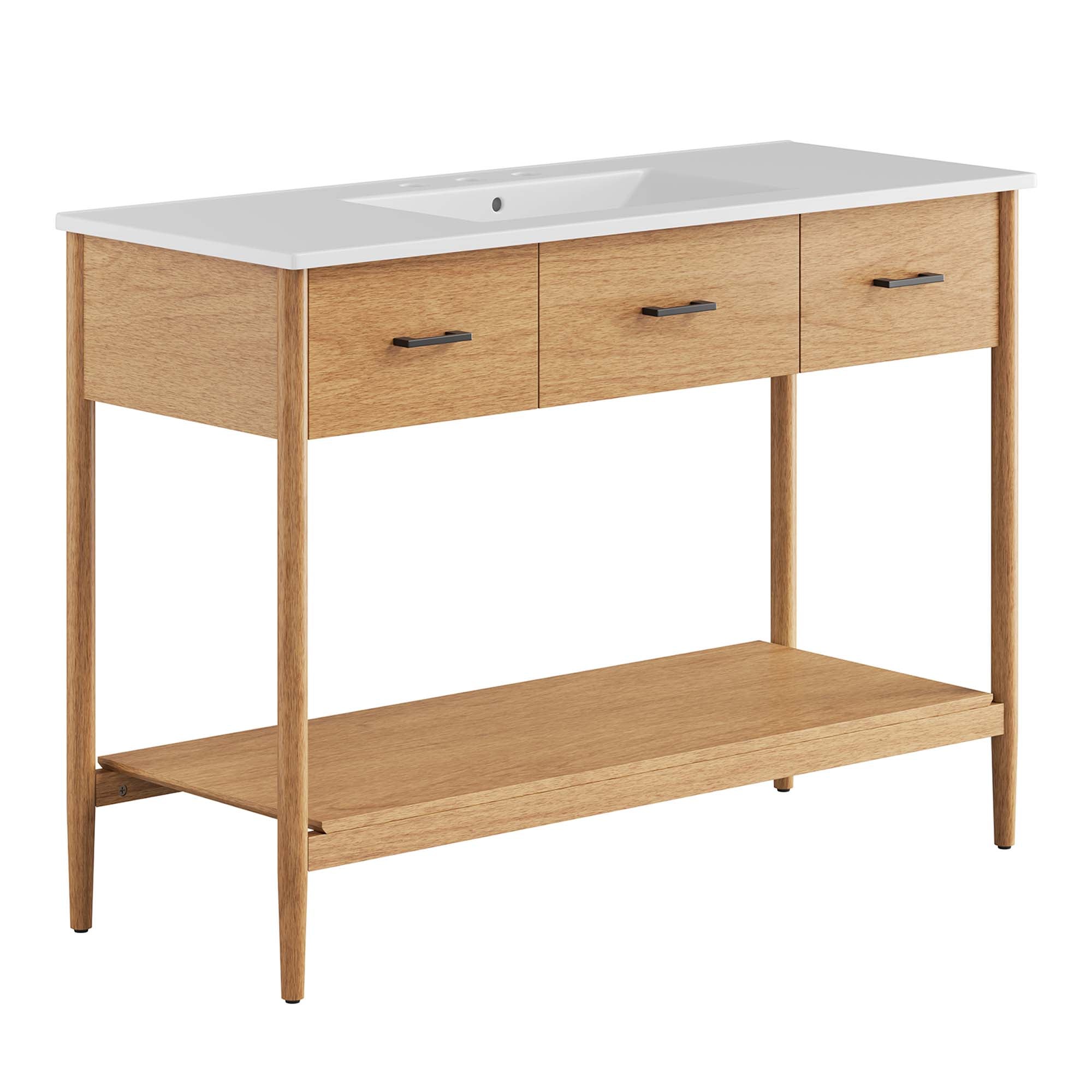 Zaire 48" Single Sink Bathroom Vanity, Natural White