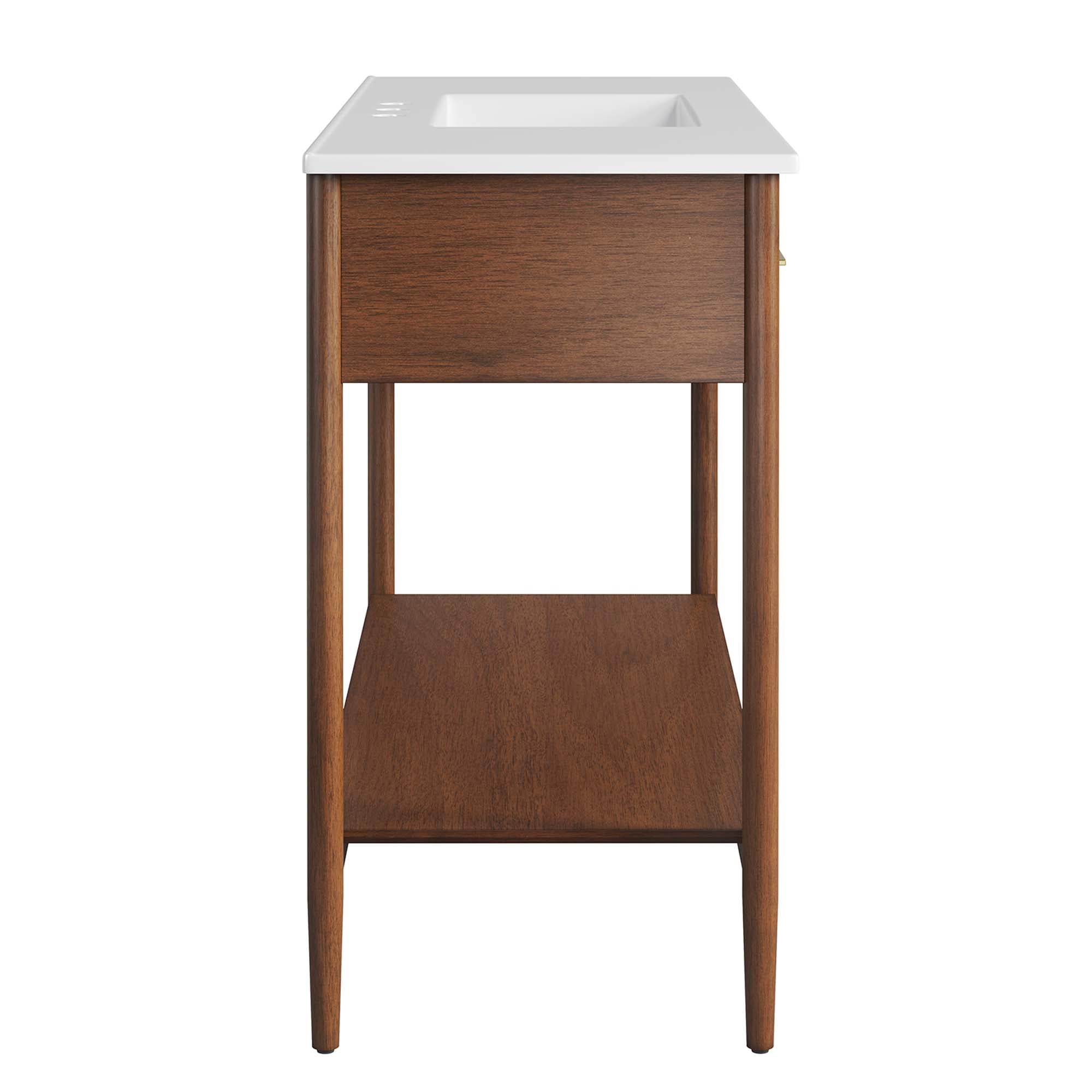 Zaire 48" Single Sink Bathroom Vanity, Walnut White