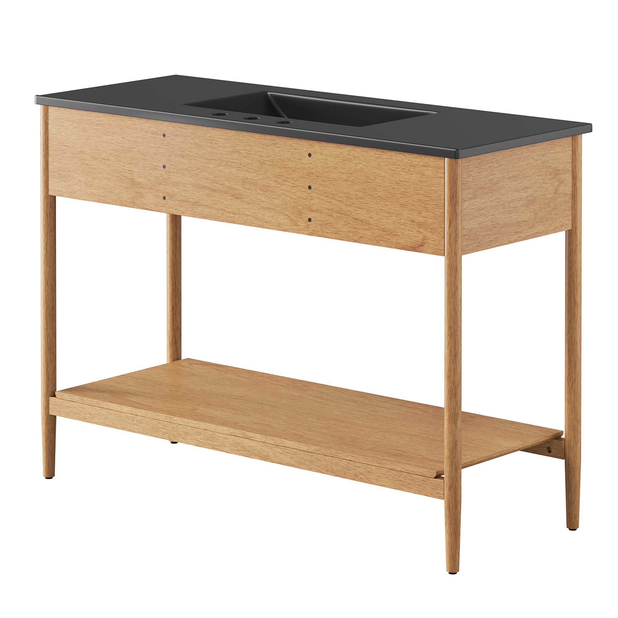 Zaire 48" Single Sink Bathroom Vanity, Natural Black